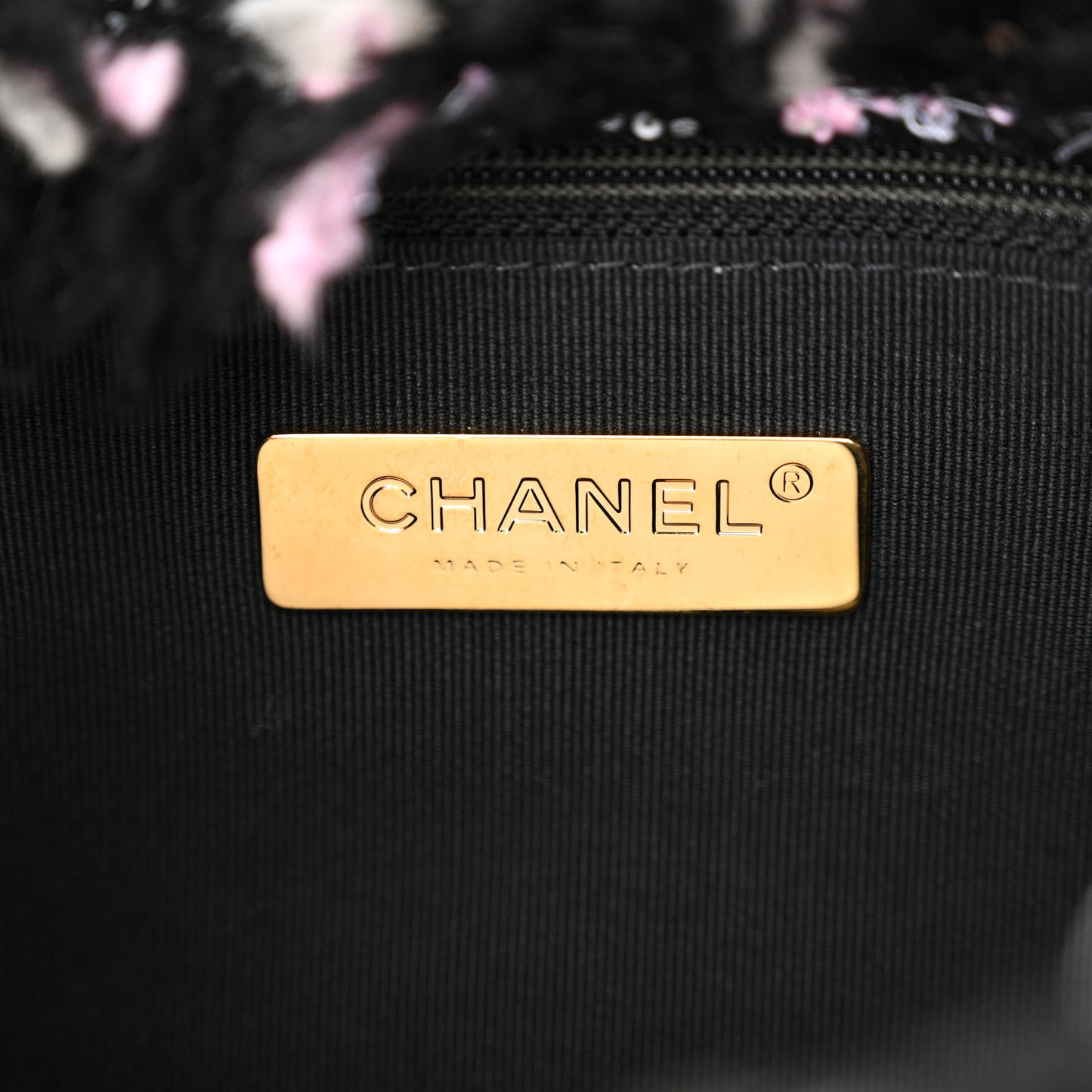 Tweed Sequin Quilted Medium Chanel 19 Flap Black Multicolor