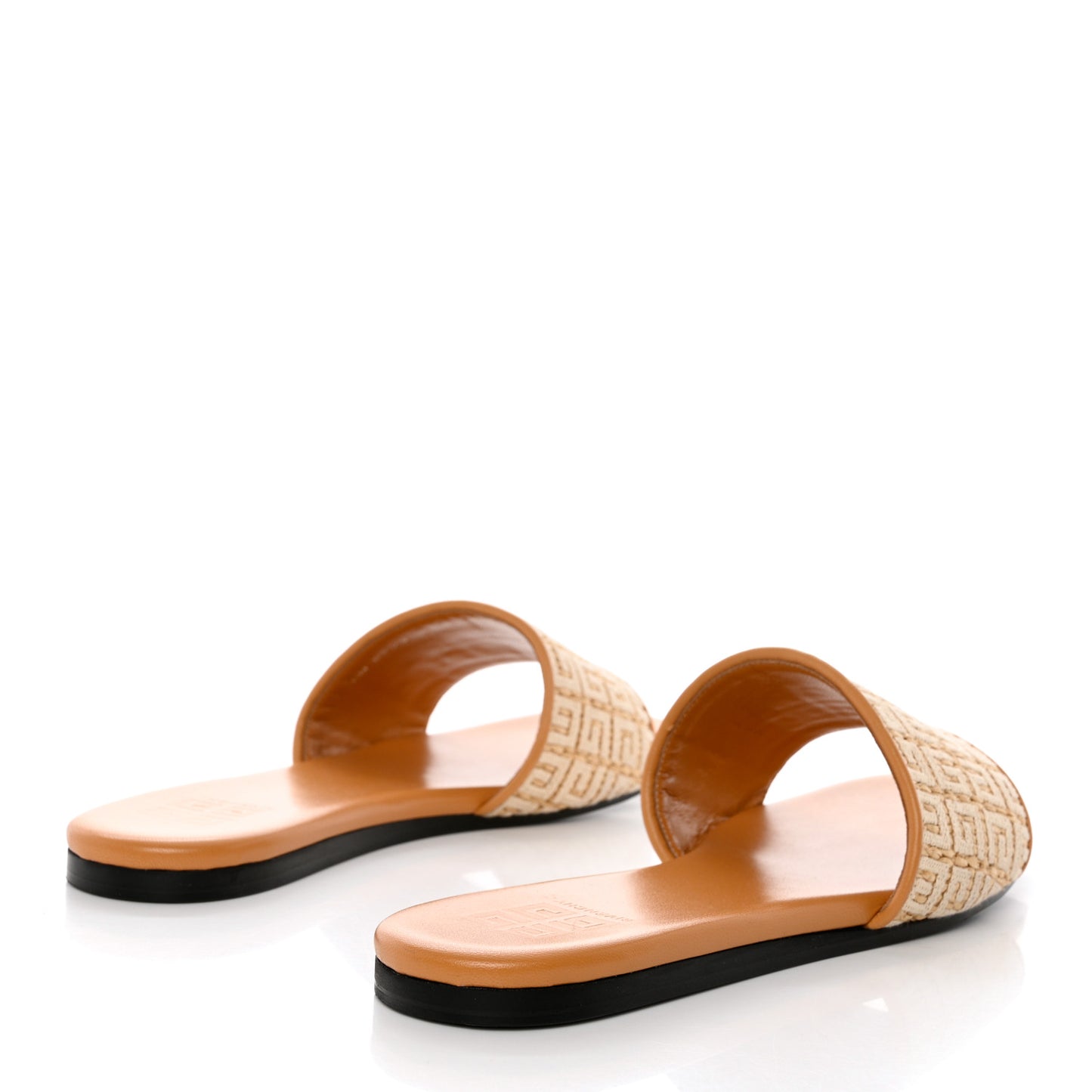 Canvas Raffia 4G Logo Mule Slide Sandals 40 Beige