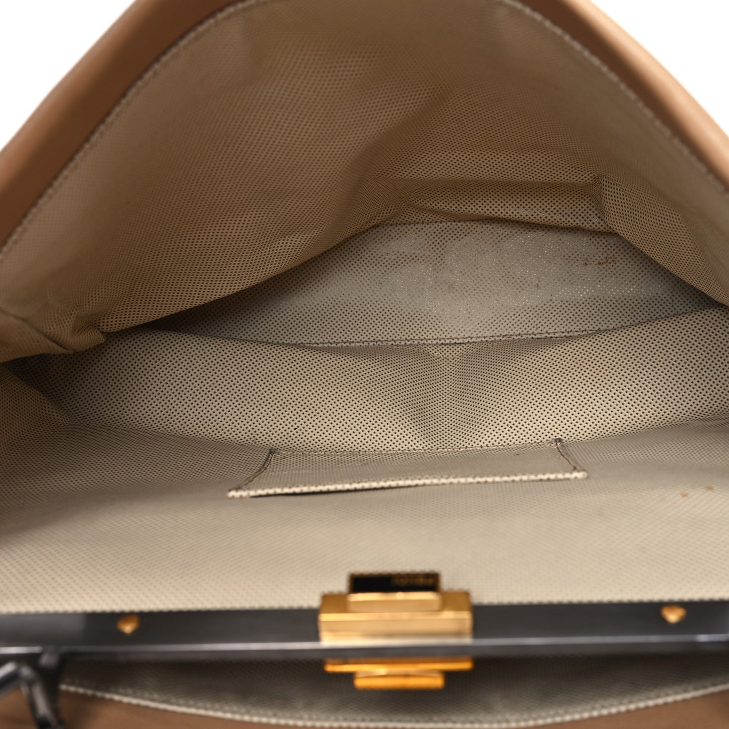 Goatskin Large Peekaboo Iconic Satchel Latte