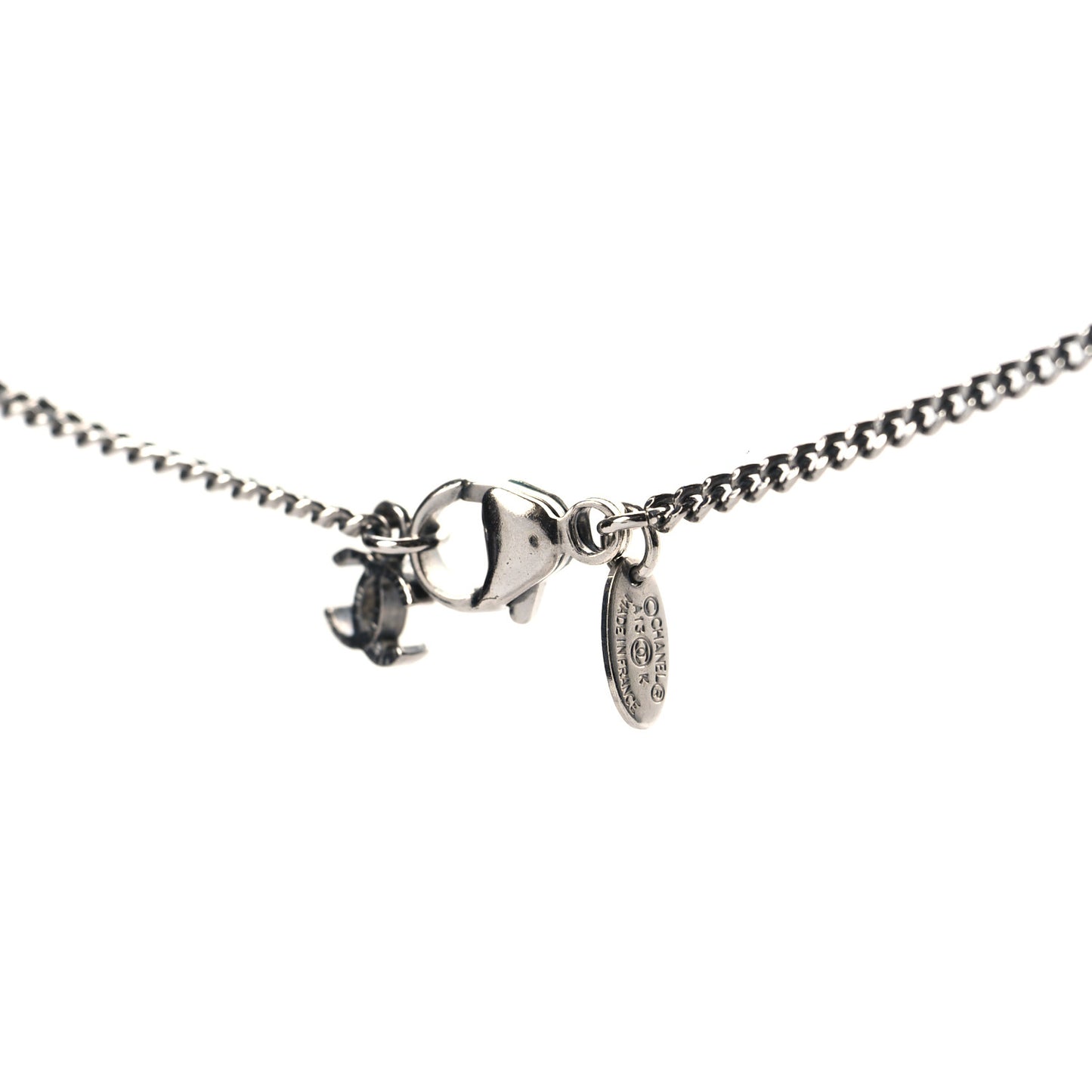 Crystal Timeless CC Necklace Ruthenium