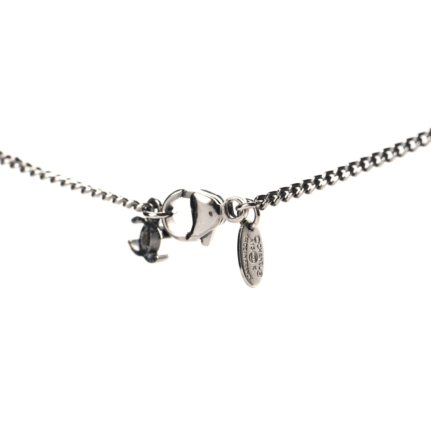 Chanel Crystal Timeless CC Necklace Ruthenium 4 of 5