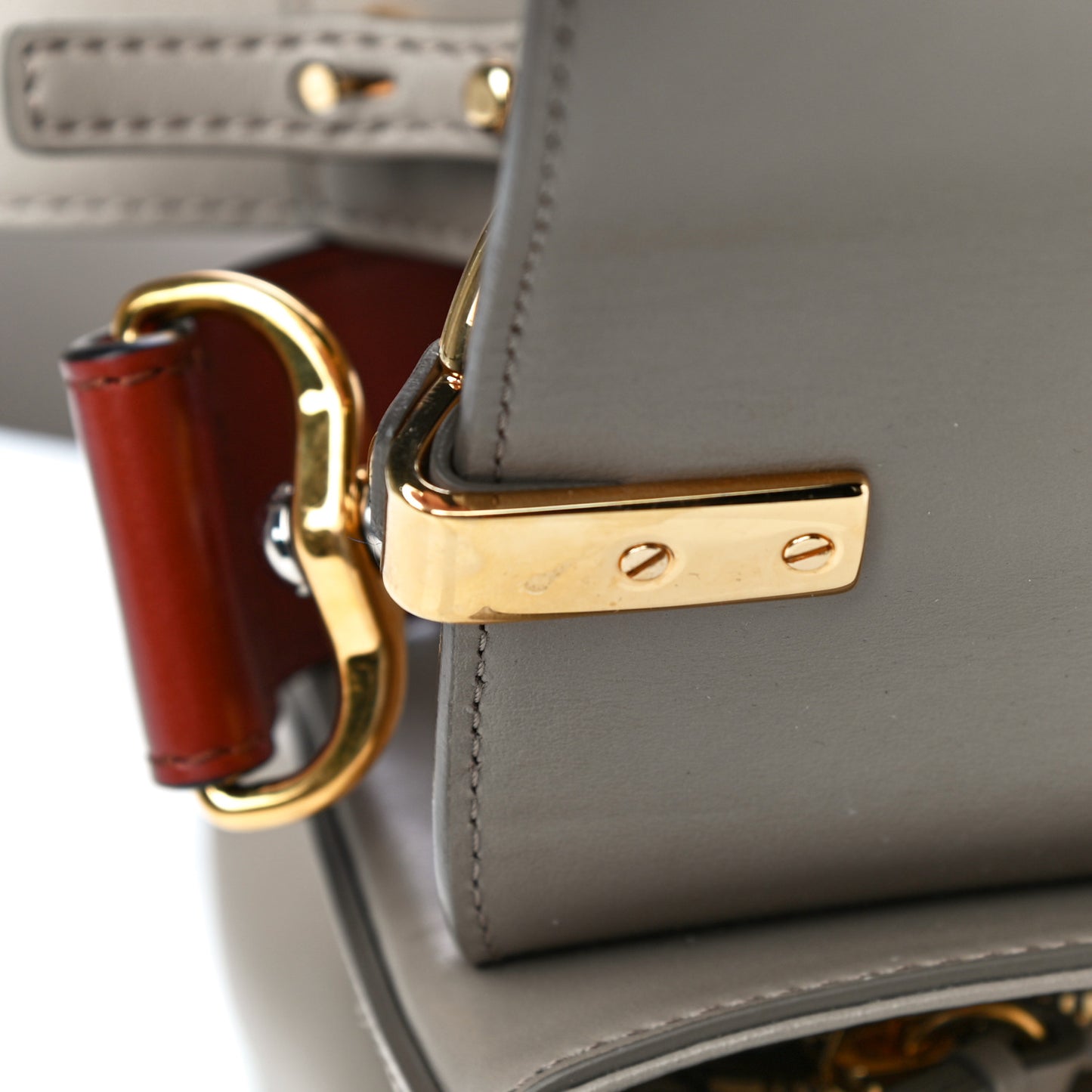 Calfskin Small C Double Carry Motty Grey