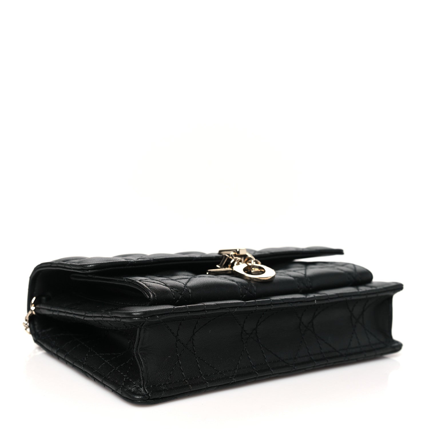Christian Dior Lambskin Cannage Lady Dior Chain Pouch Black 4 of 10