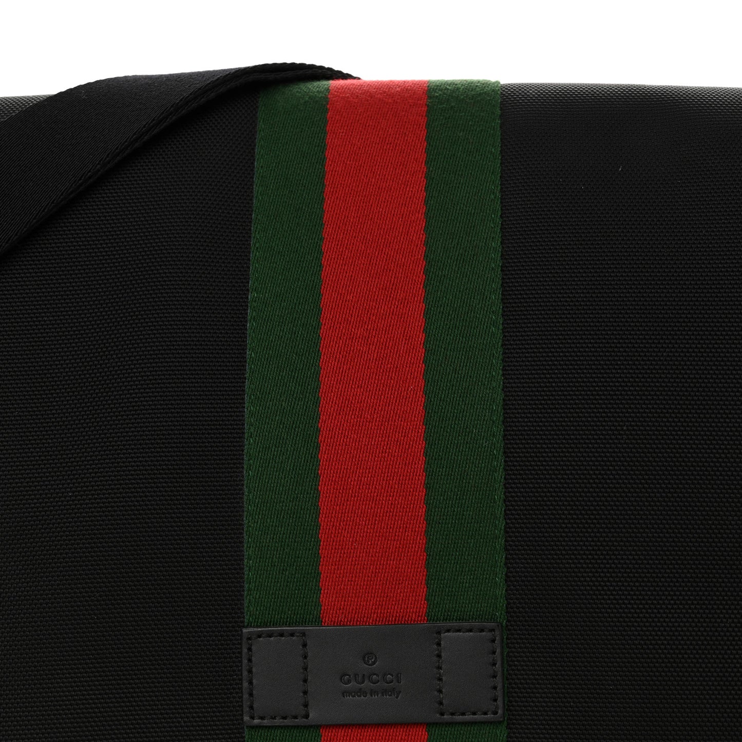 Techno Canvas Web Flap Messenger Bag Black