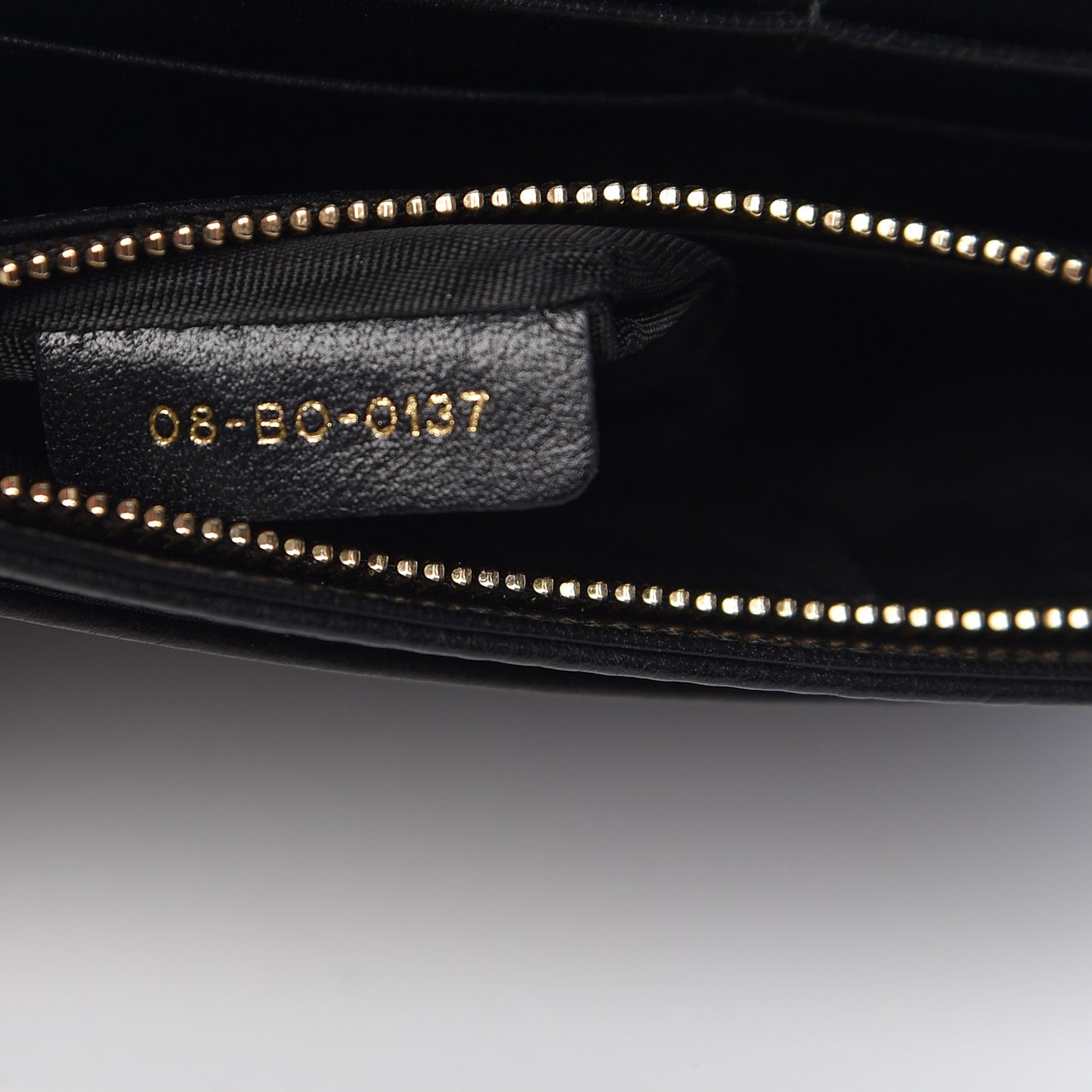 Grained Calfskin Diorama Wallet on Chain Pouch Black