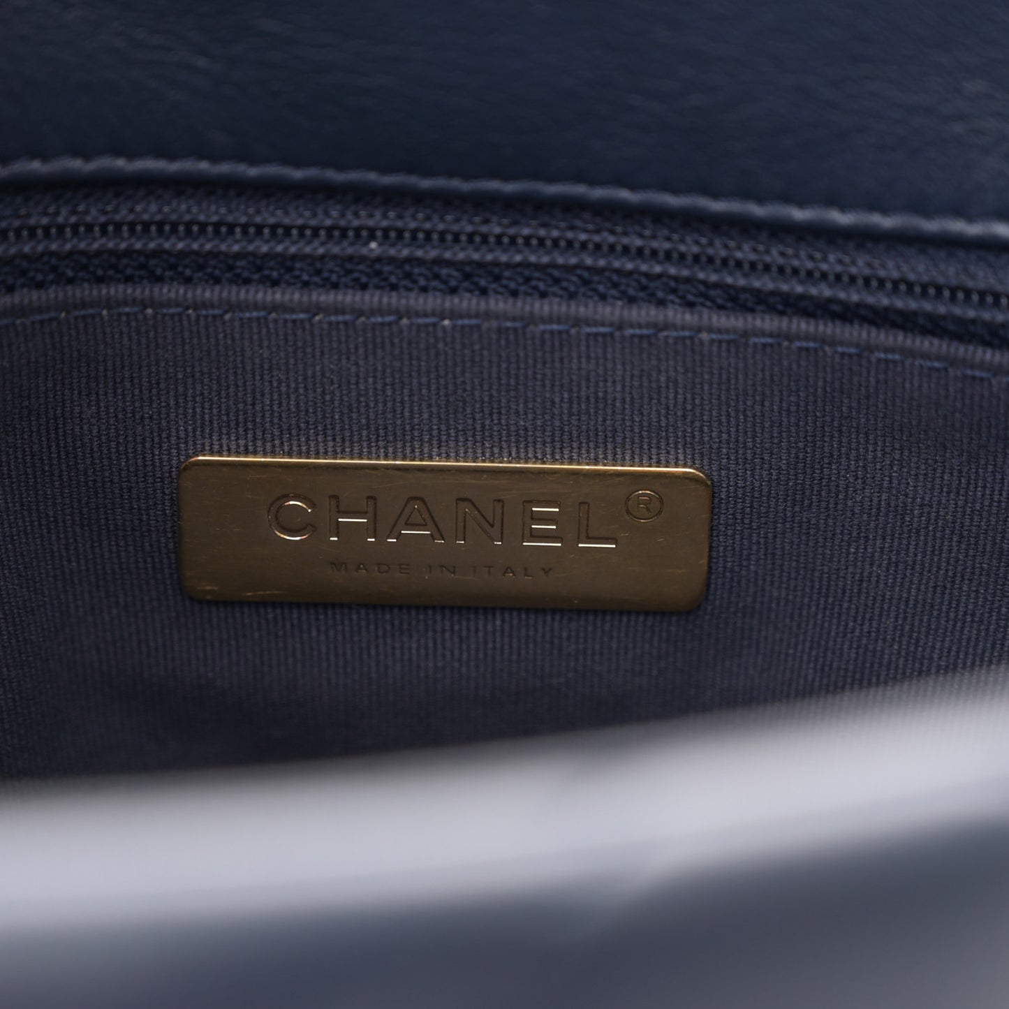 Lambskin Quilted Medium Chanel 19 Flap Navy Blue