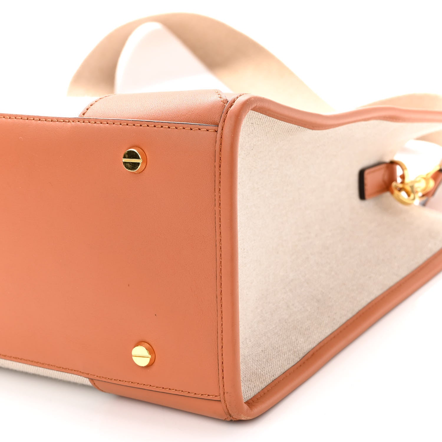 MCM Calfskin Linen Large Munchen Tote Cognac 10 of 12