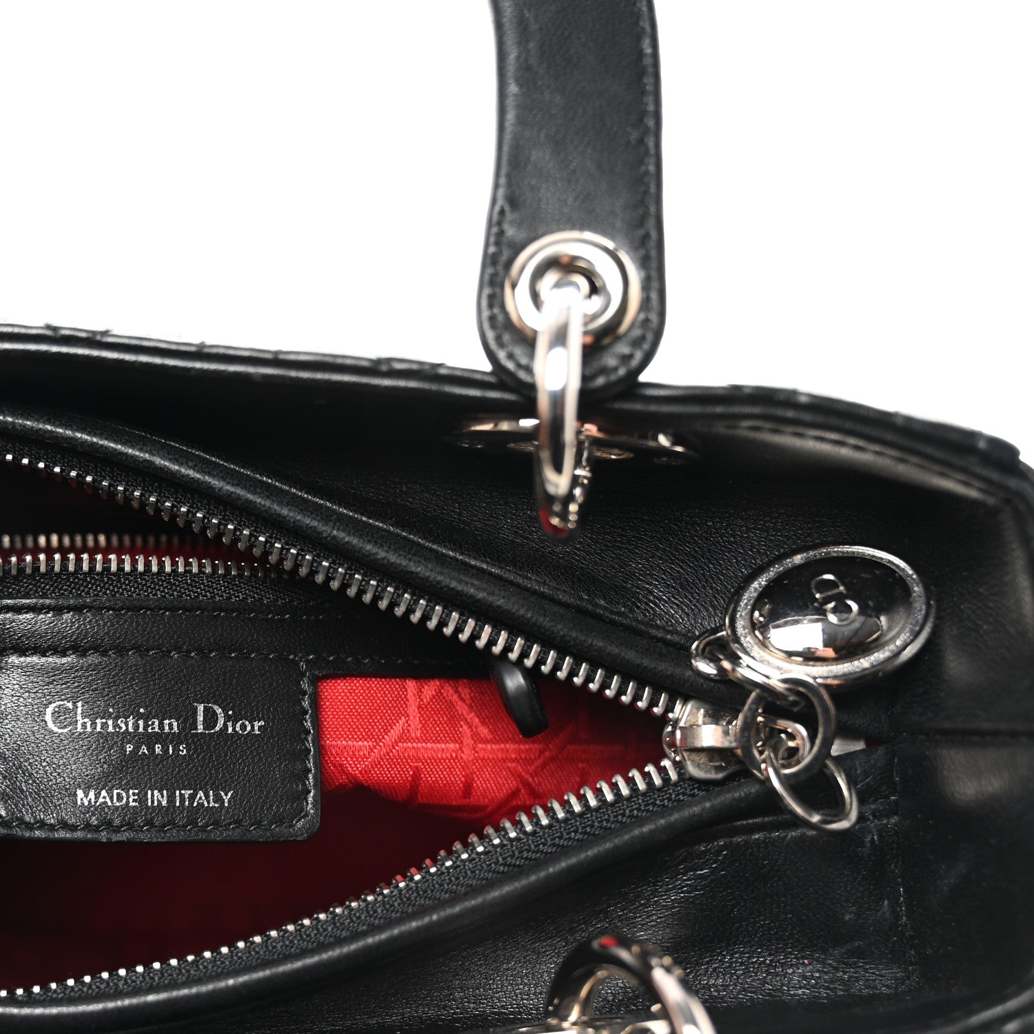 Christian Dior Lambskin Cannage Medium Lady Dior Black 6 of 9