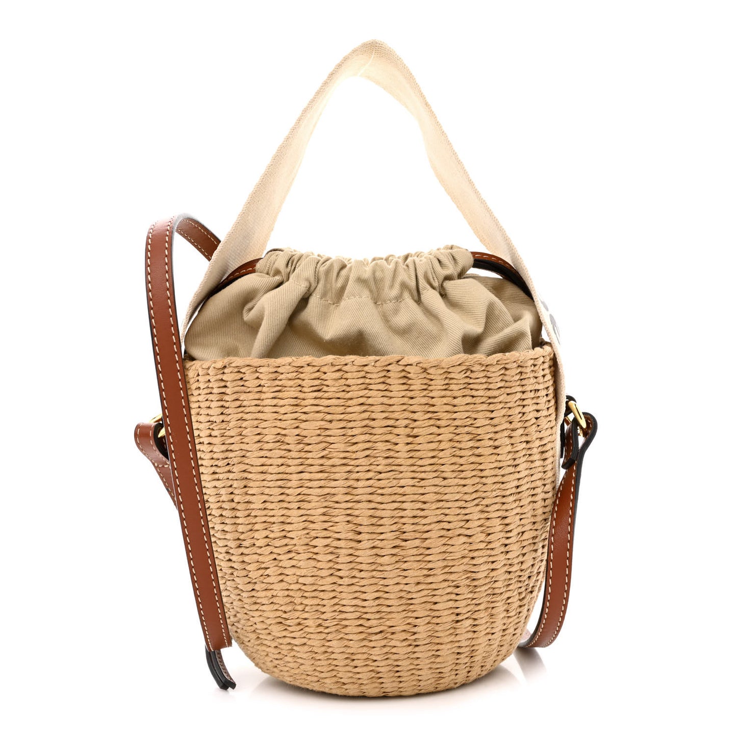 Natural Woven Fiber Small Woody Basket