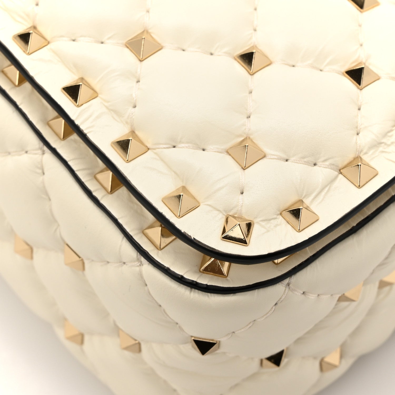 Valentino Garavani Calfskin Rockstud Spike Convertible Shoulder Bag Ivory 12 of 12