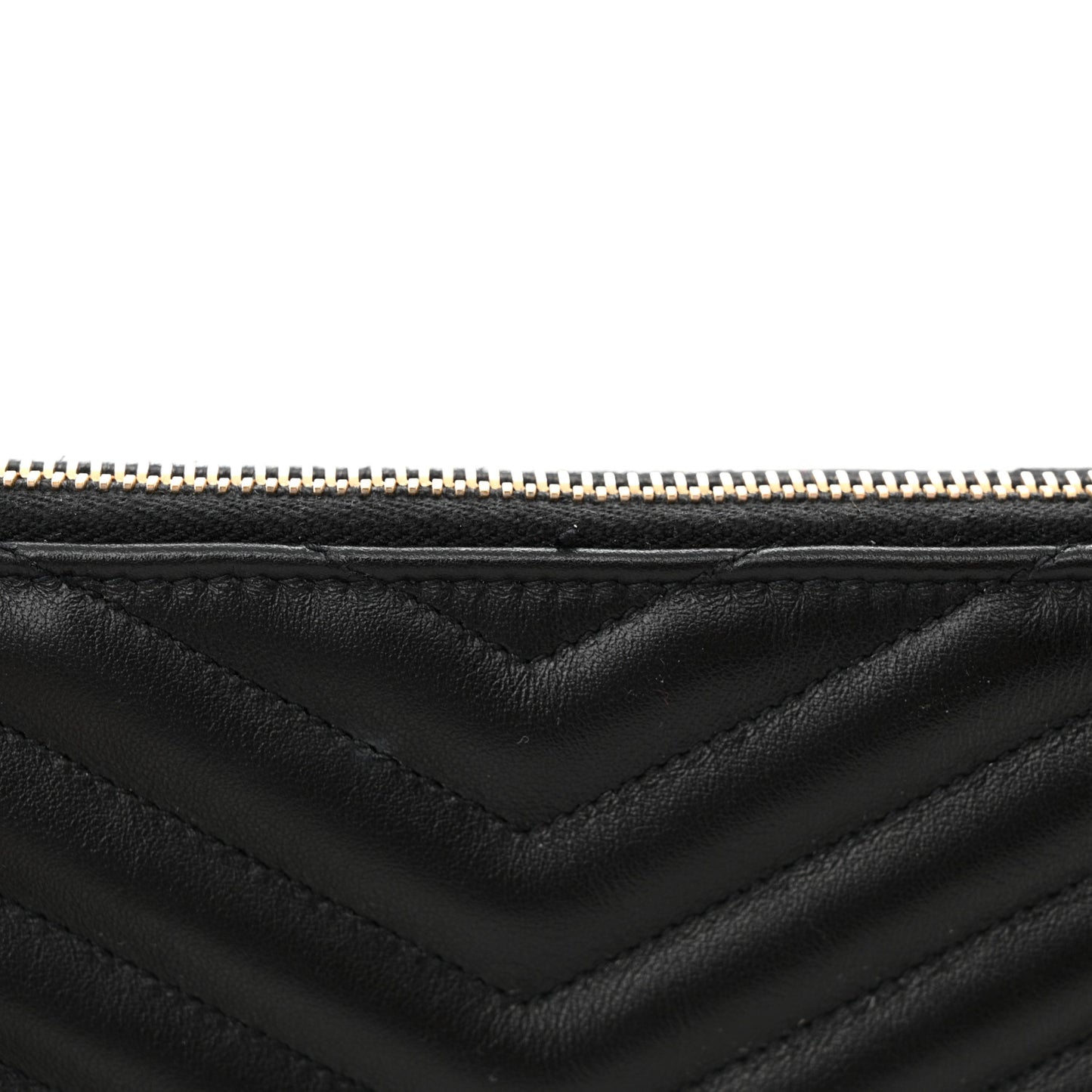 Calfskin Matelasse Chevron Monogram Document Holder Black