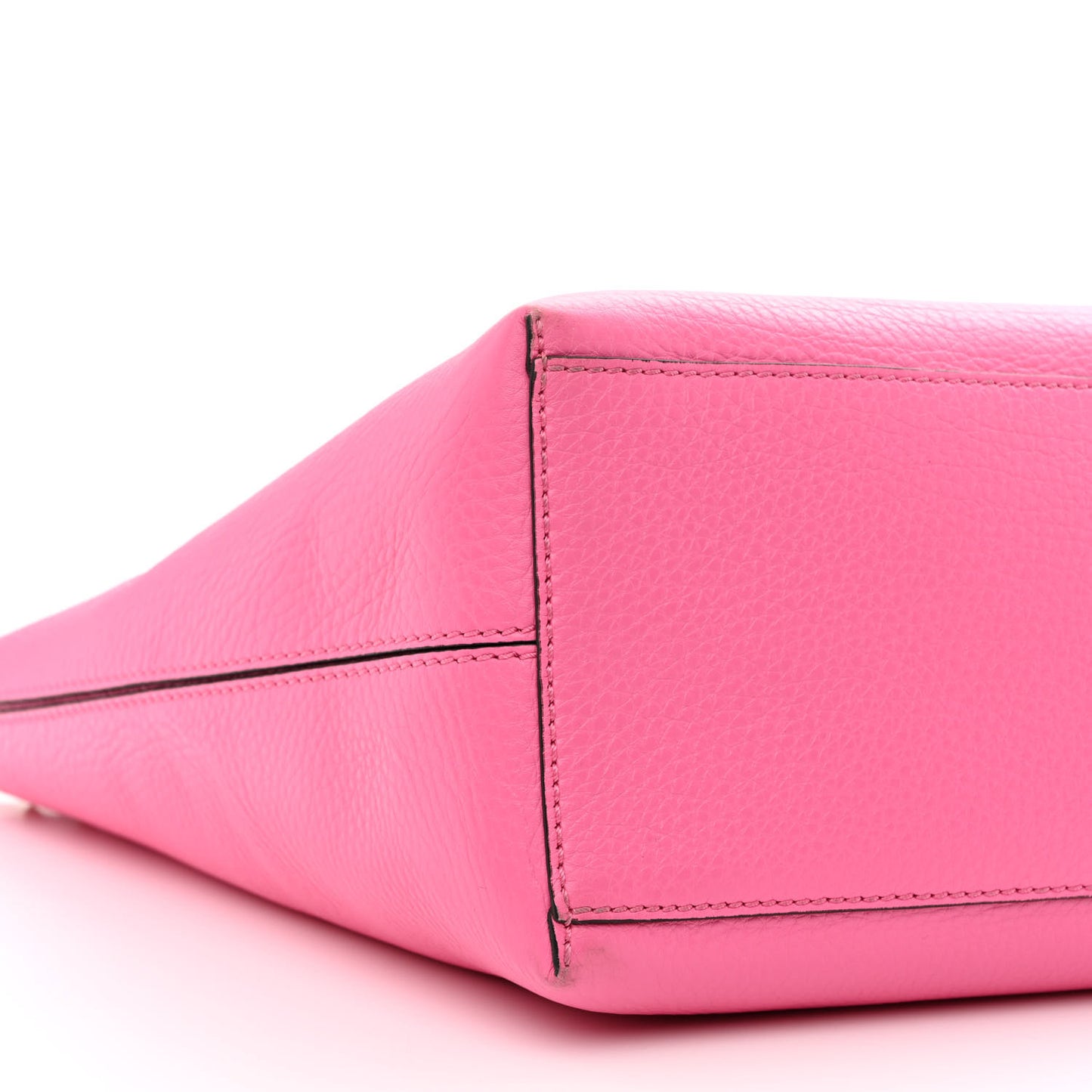 Grained Calfskin Rockstud Shoulder Tote Feminine Pink