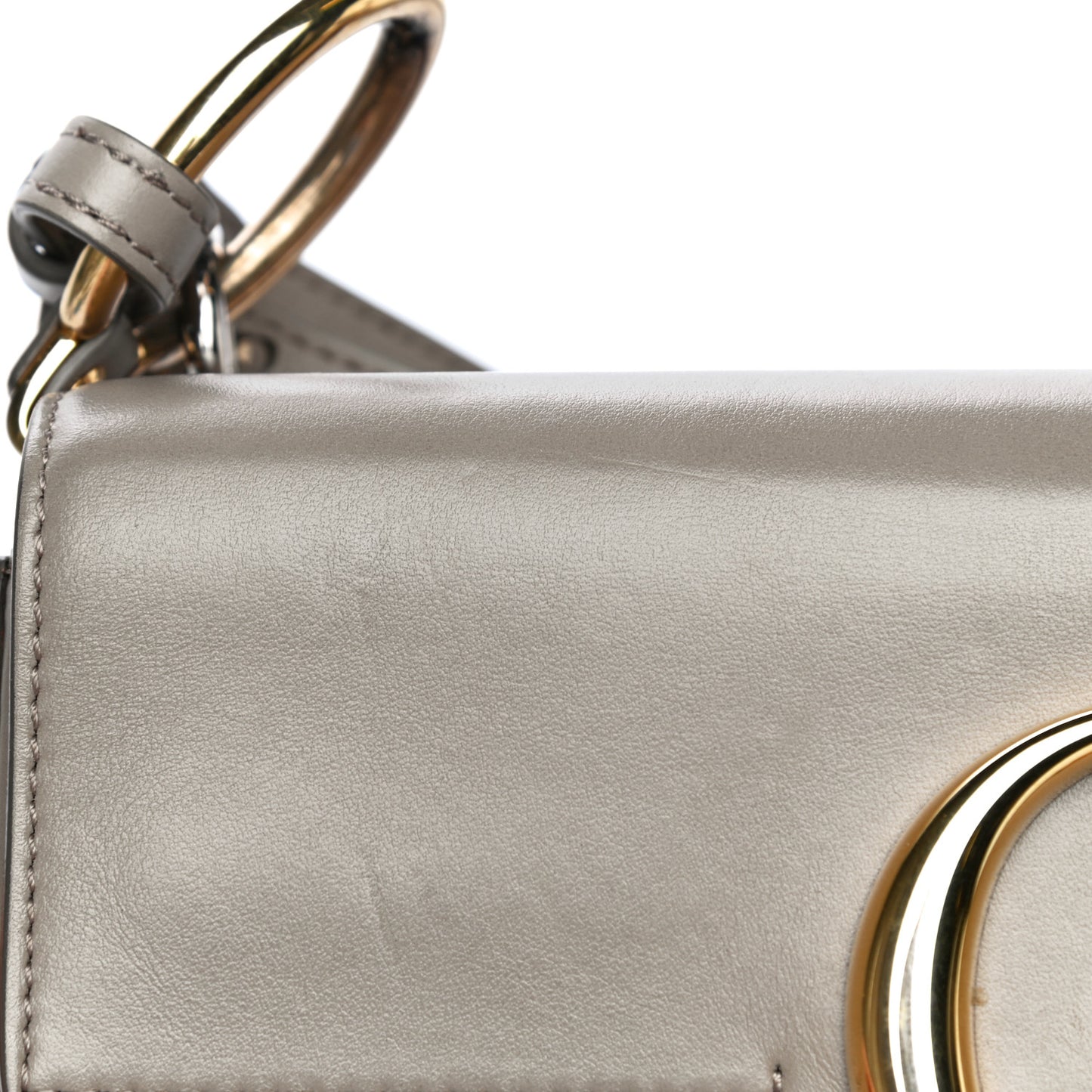 Calfskin Small C Double Carry Motty Grey