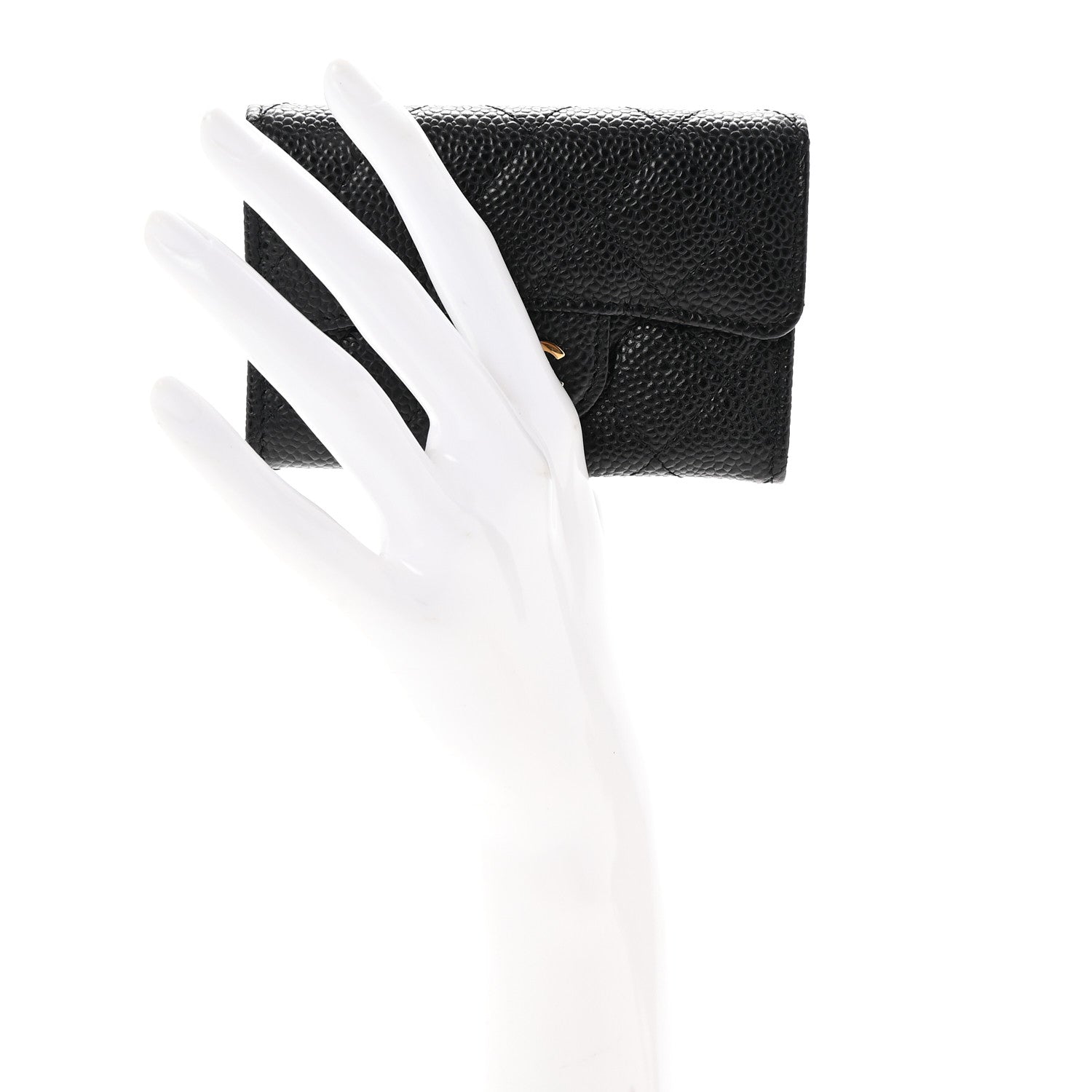 Chanel Caviar Quilted Flap Card Holder Wallet Black 4 of 18