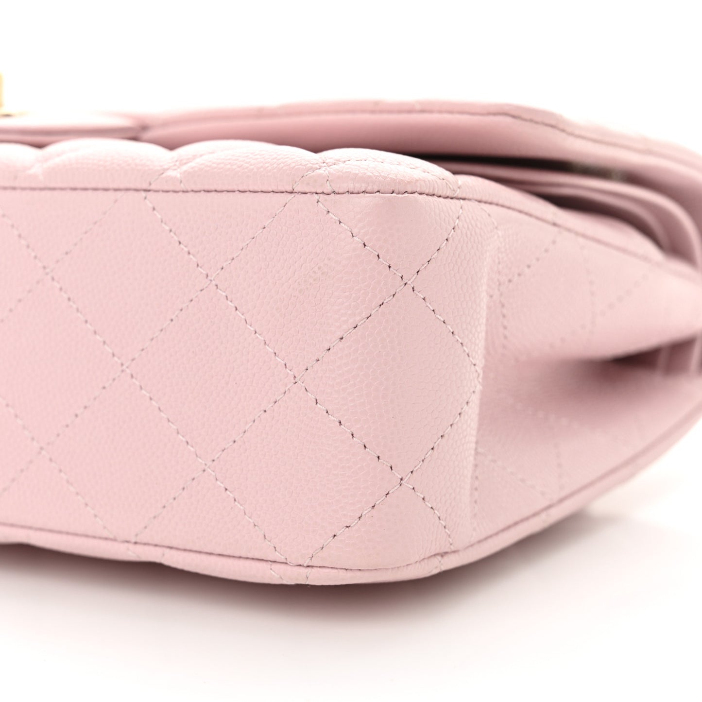 Caviar Quilted Medium Double Flap Light Pink