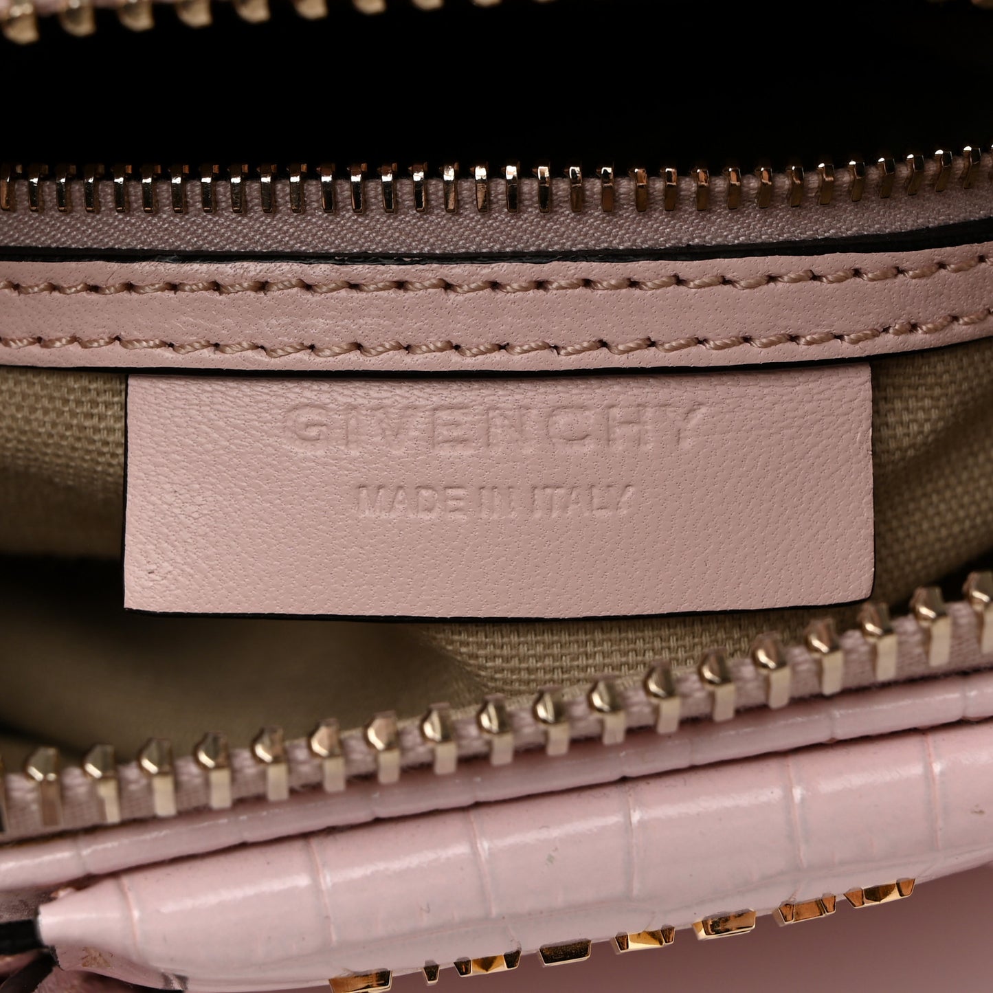 Calfskin Crocodile Embossed Mini Antigona Pink