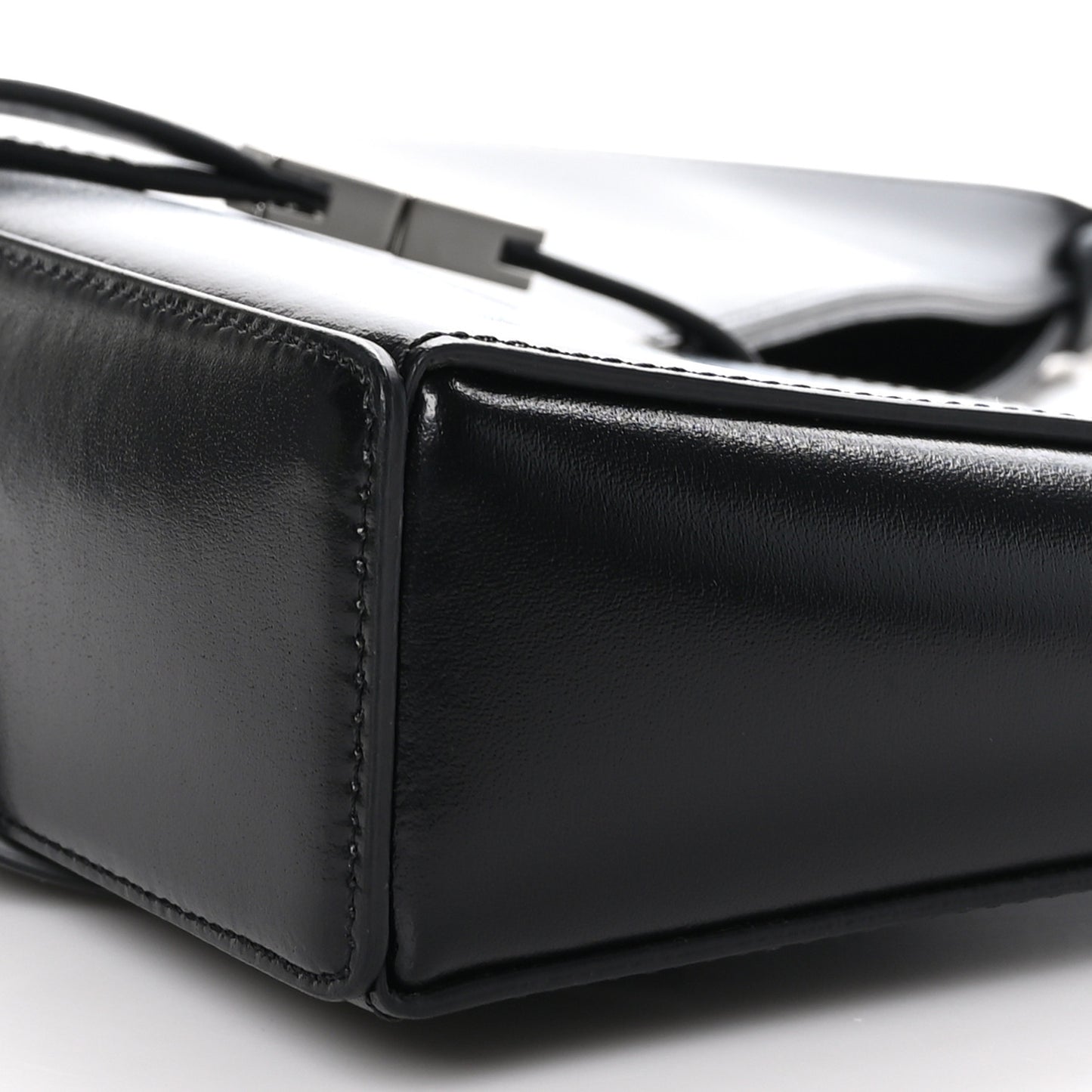 Box Calfskin Small Cut Out Shoulder Bag Black