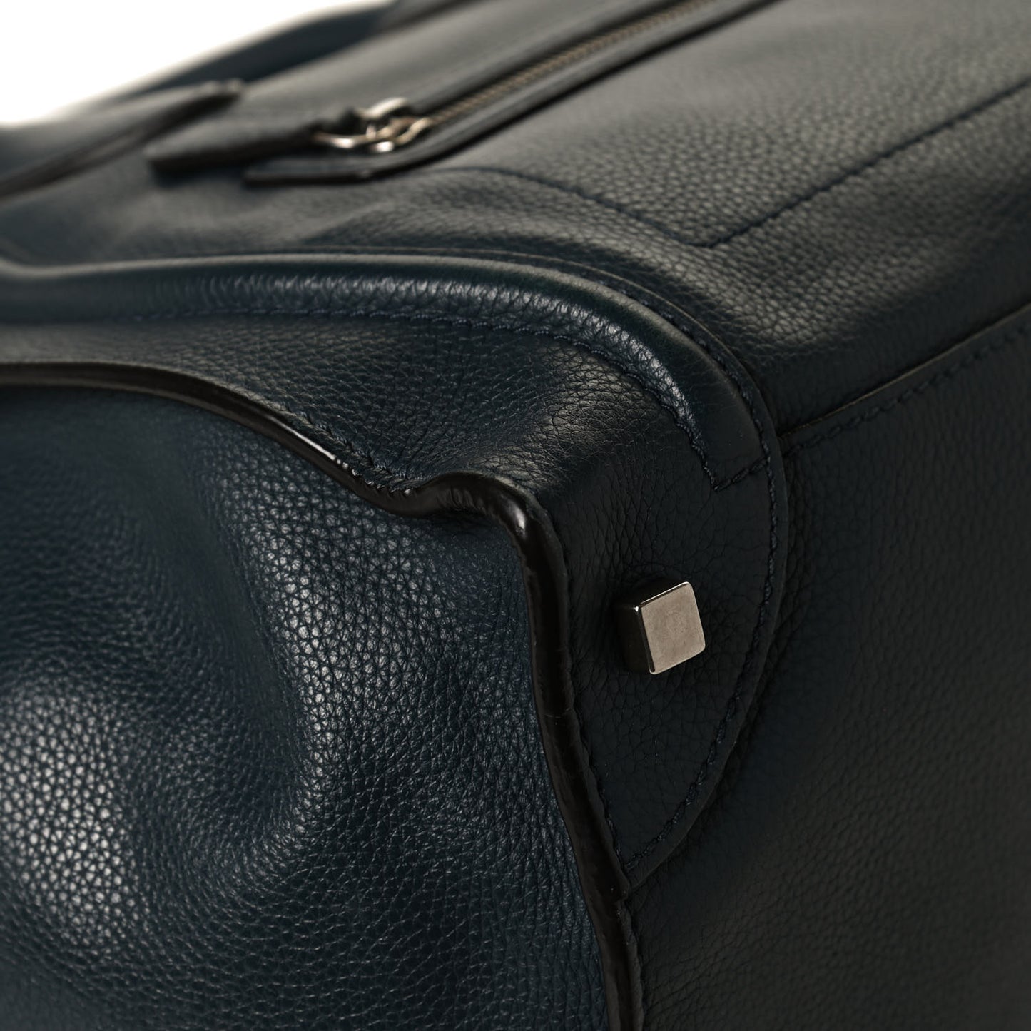 Drummed Calfskin Mini Luggage Blue