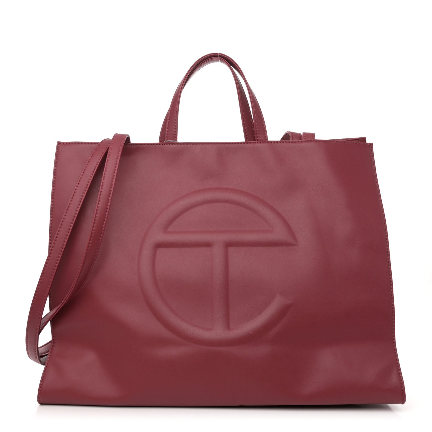 Vegan Leather Large Shopping Bag Oxblood