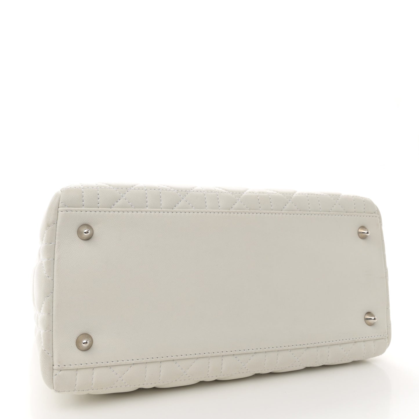 Lambskin Cannage Medium Lady Dior White