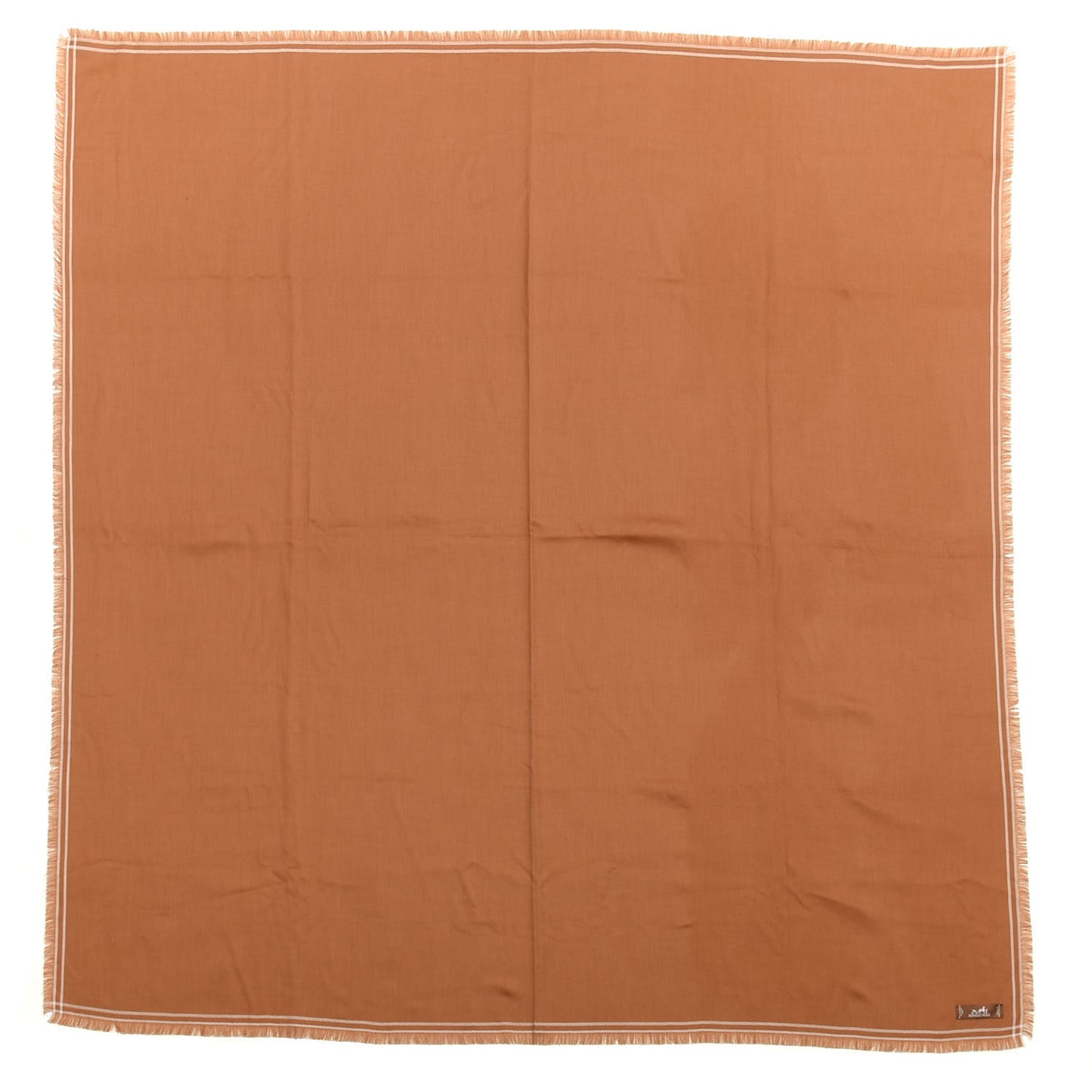 Cashmere Double Face Giant Draperie Scarf 140 Ocre White