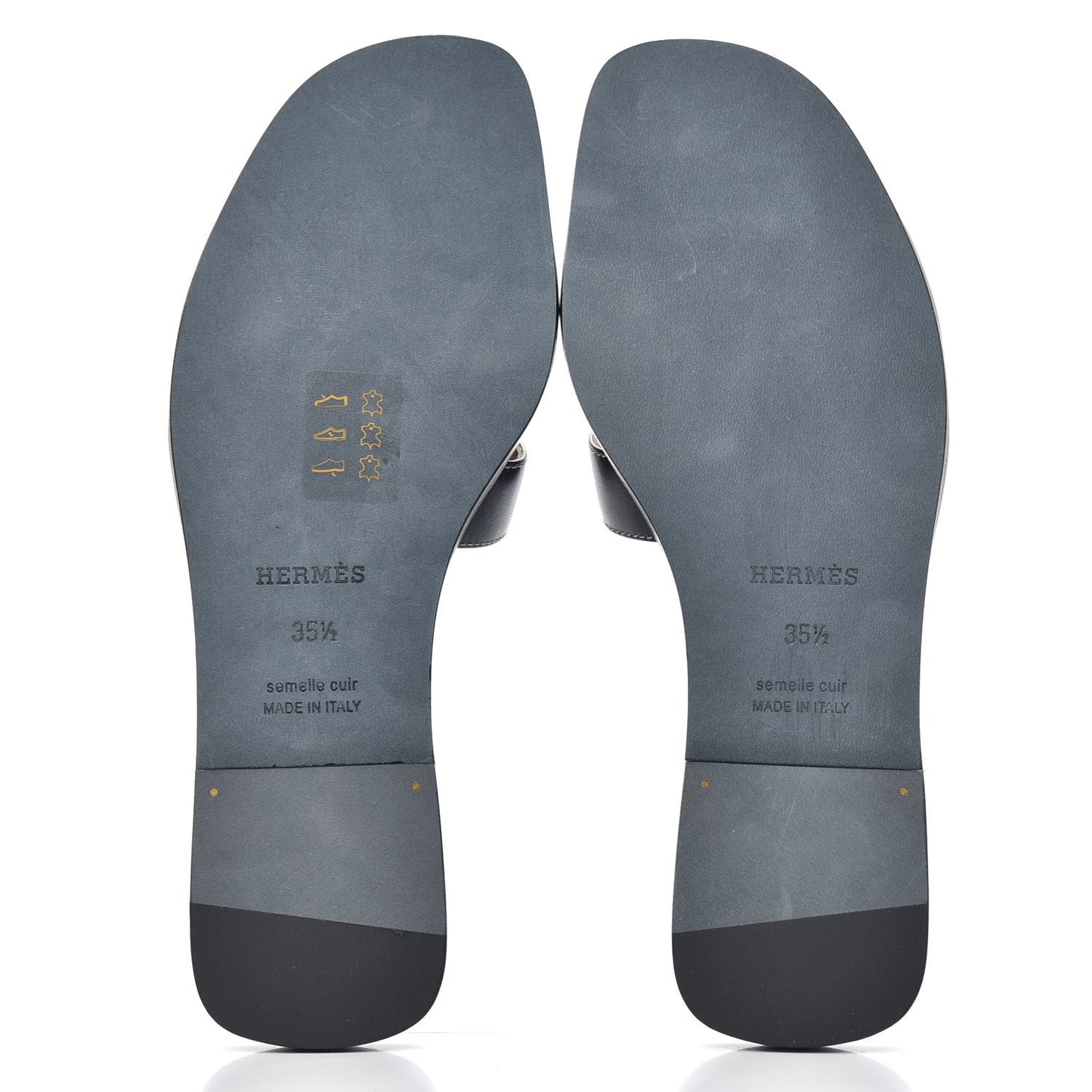 Box Calfskin Oran Sandals 35.5 Black
