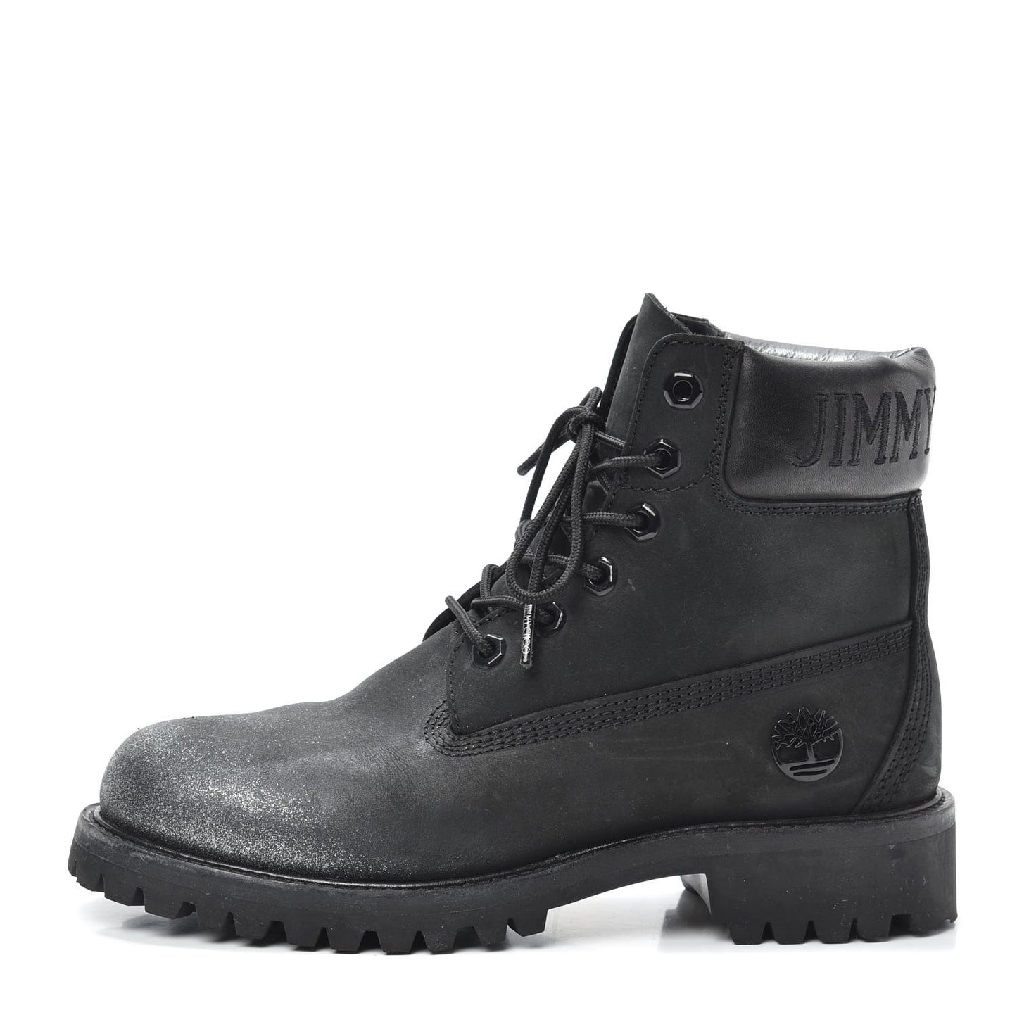 X TIMBERLAND Nubuck Glitter Womens Ankle Boots 7 Black Gunmetal