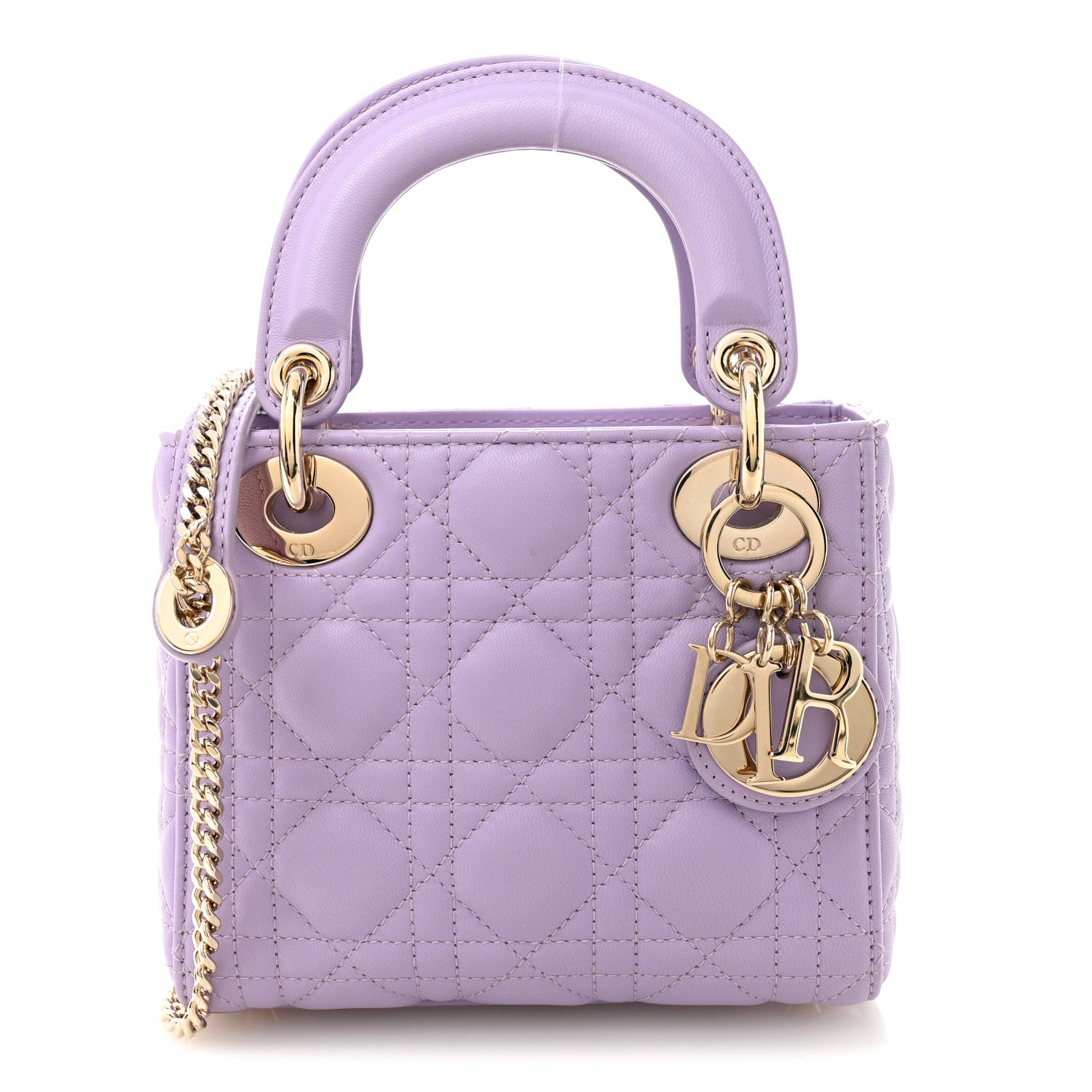 Christian Dior Lambskin Cannage Mini Lady Dior Lilac 1886573