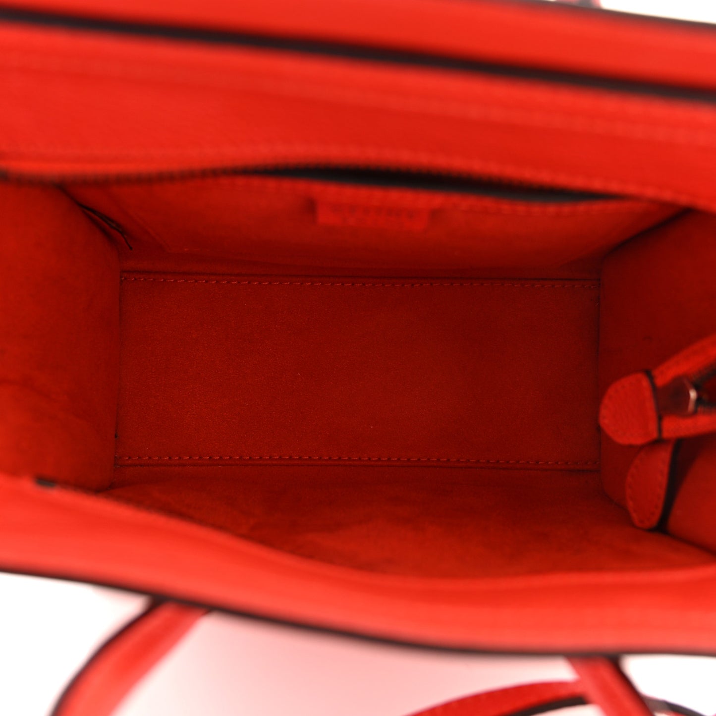 Drummed Calfskin Nano Luggage Vermillion