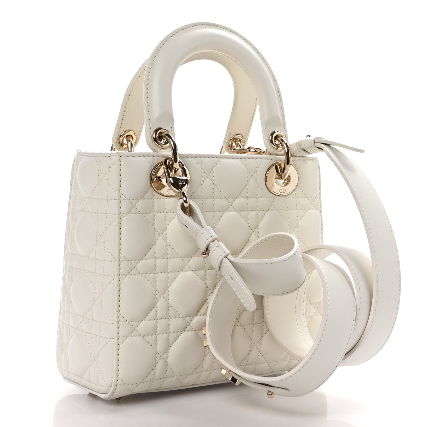 Lambskin Cannage Small My ABCDior Lady Dior White