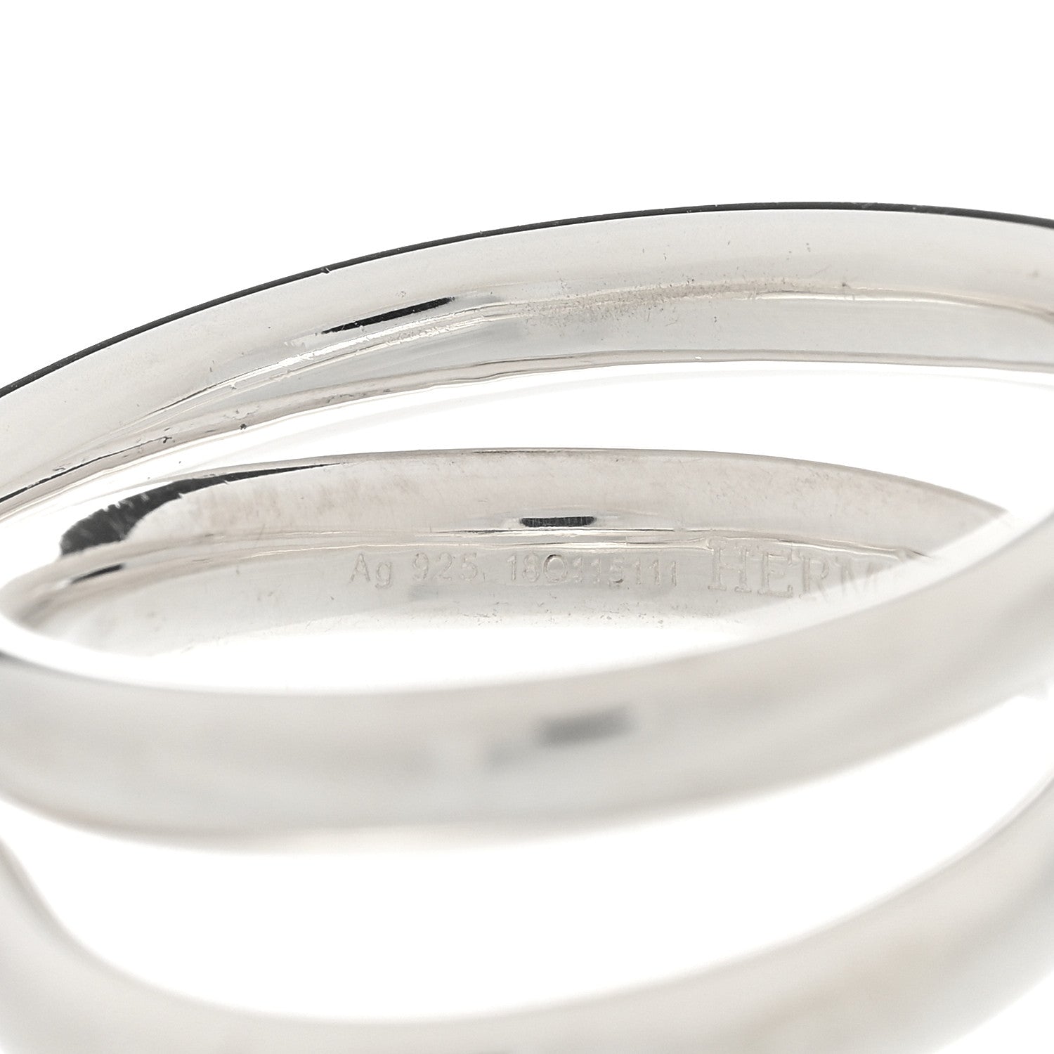 Hermes Sterling Silver MM Vertige Coeur Ring 54 6.75 7 of 7