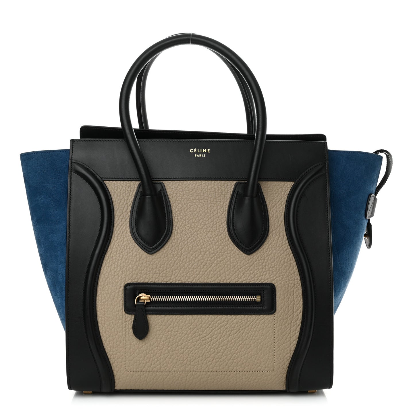 Bullhide Calfskin Suede Mini Tri-Color Luggage Light Taupe