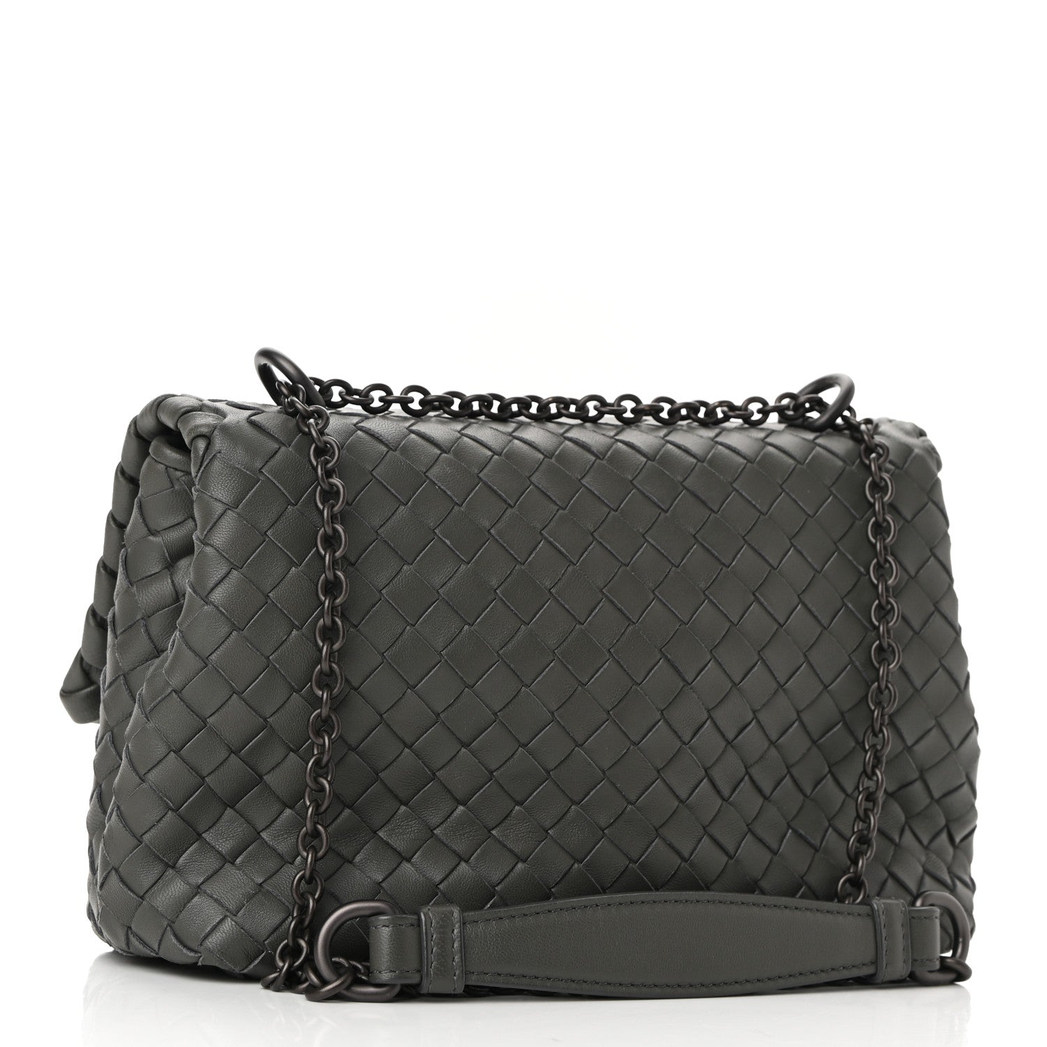 Bottega Veneta Nappa Intrecciato Baby Olimpia Shoulder Bag Steel 3 of 9