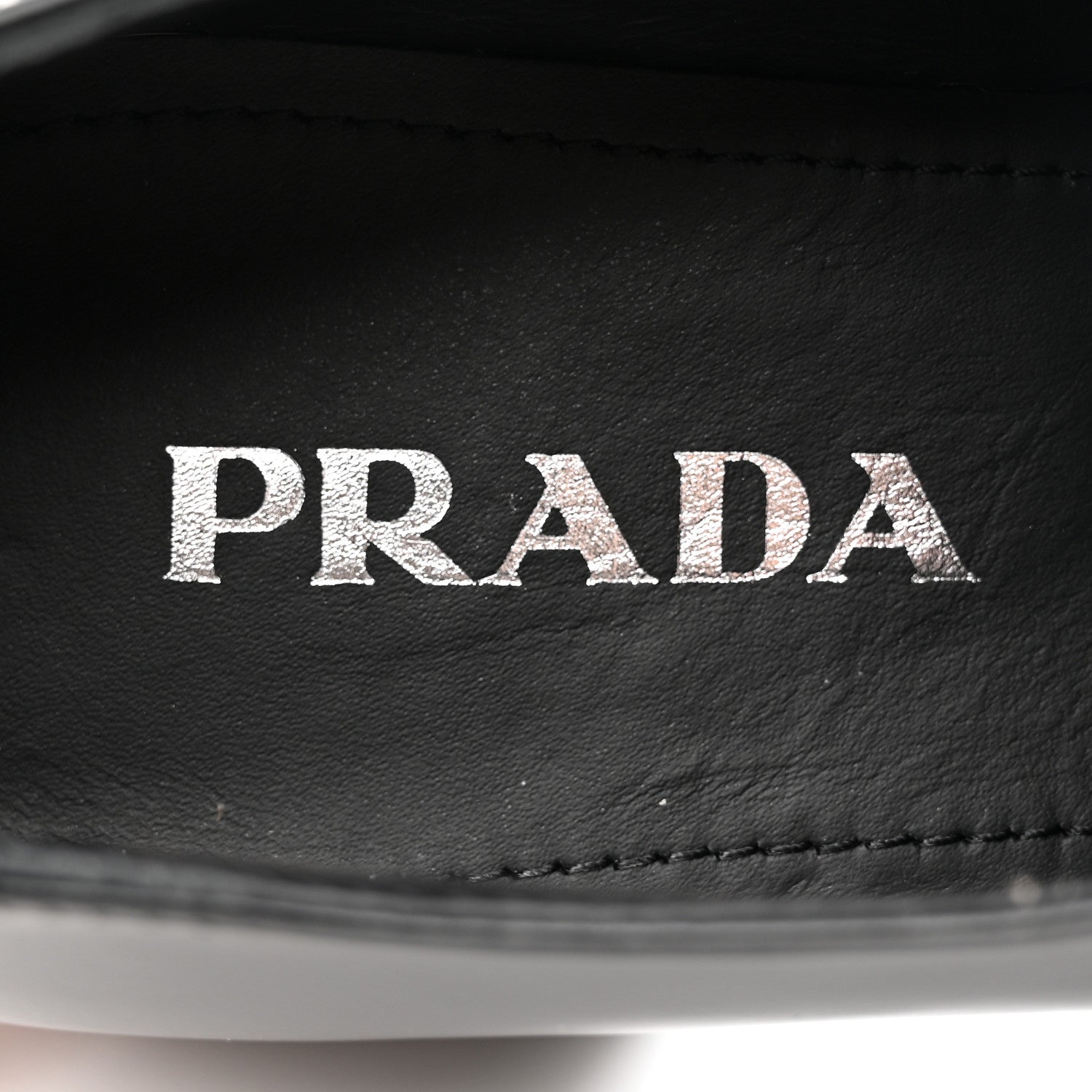 Prada Spazzolato Metal Triangle Logo 50mm Loafers 39 Black 7 of 13