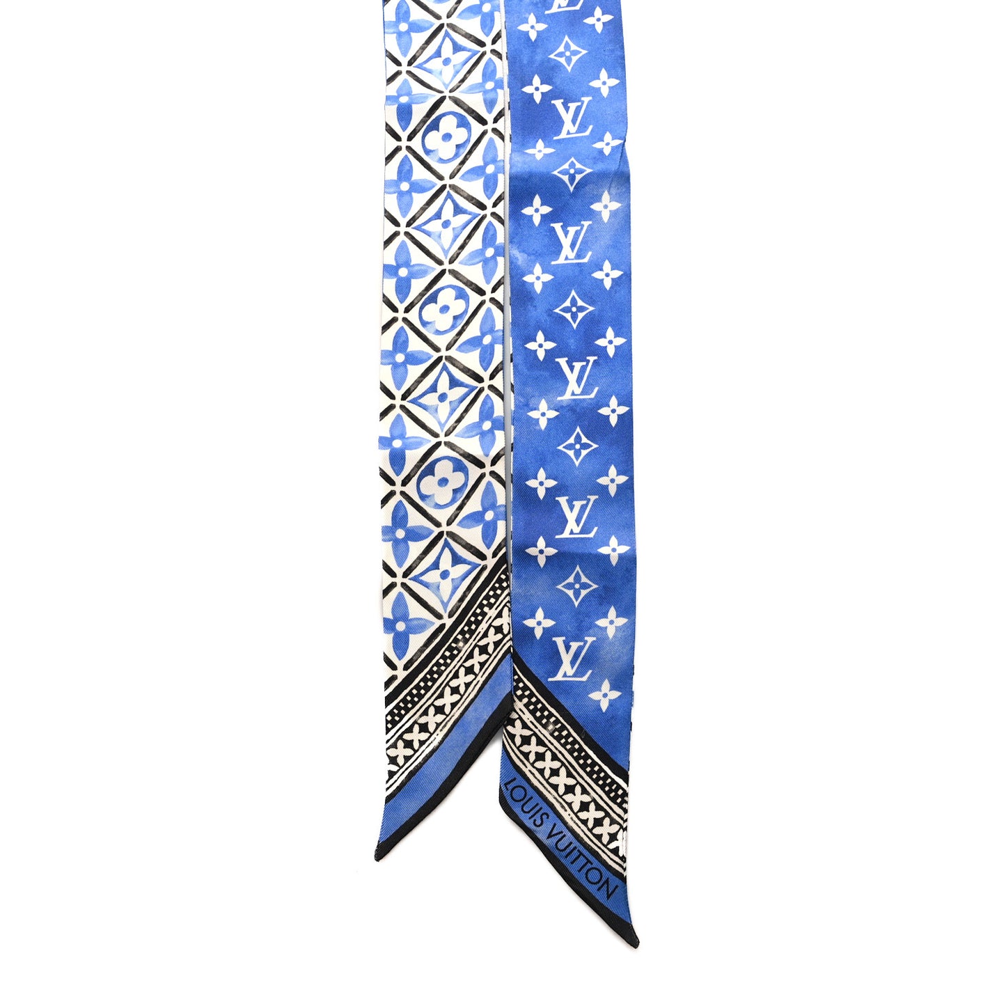 Silk Monogram Flower Tile BB Bandeau Blue
