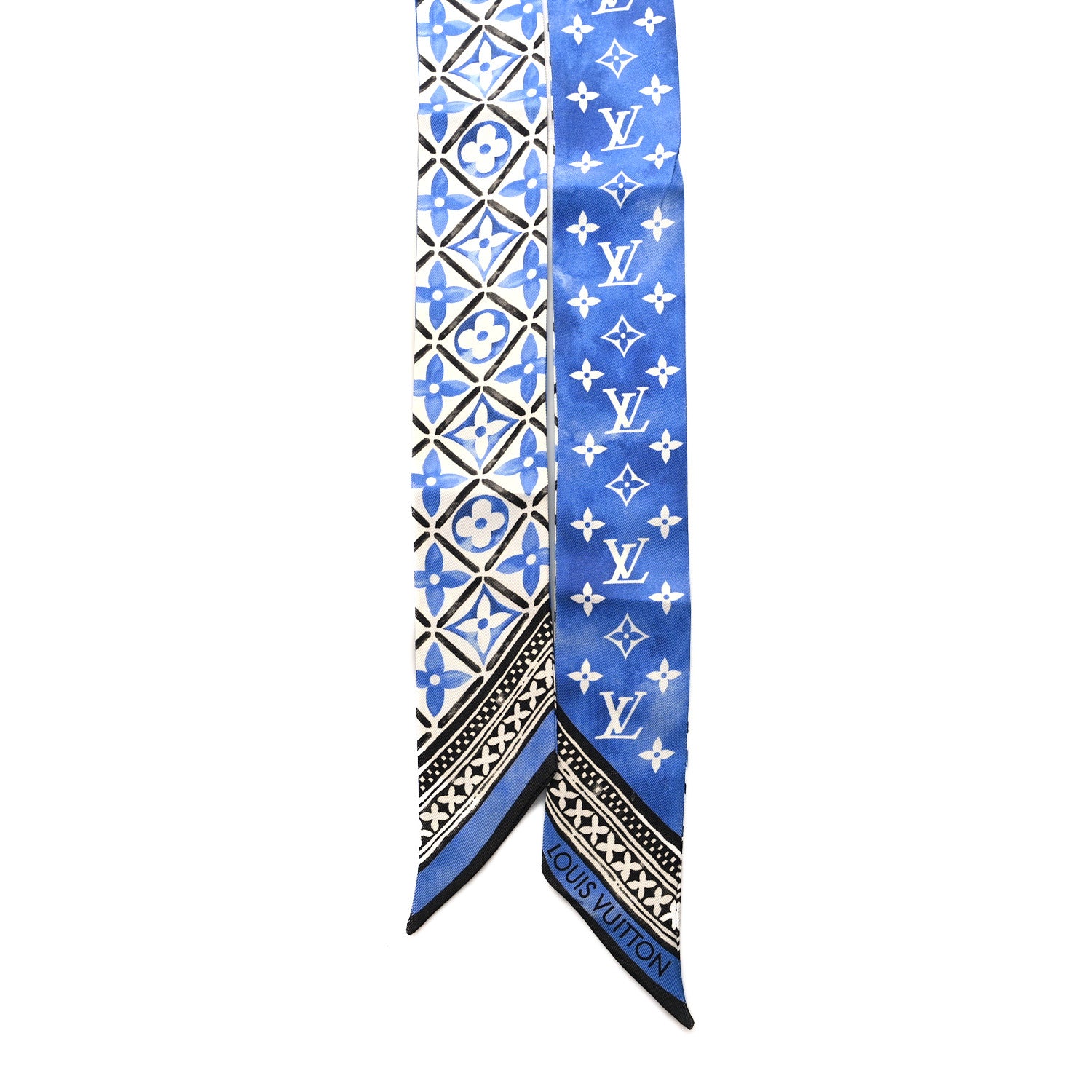 Louis Vuitton Silk Monogram Flower Tile BB Bandeau Blue 2 of 3
