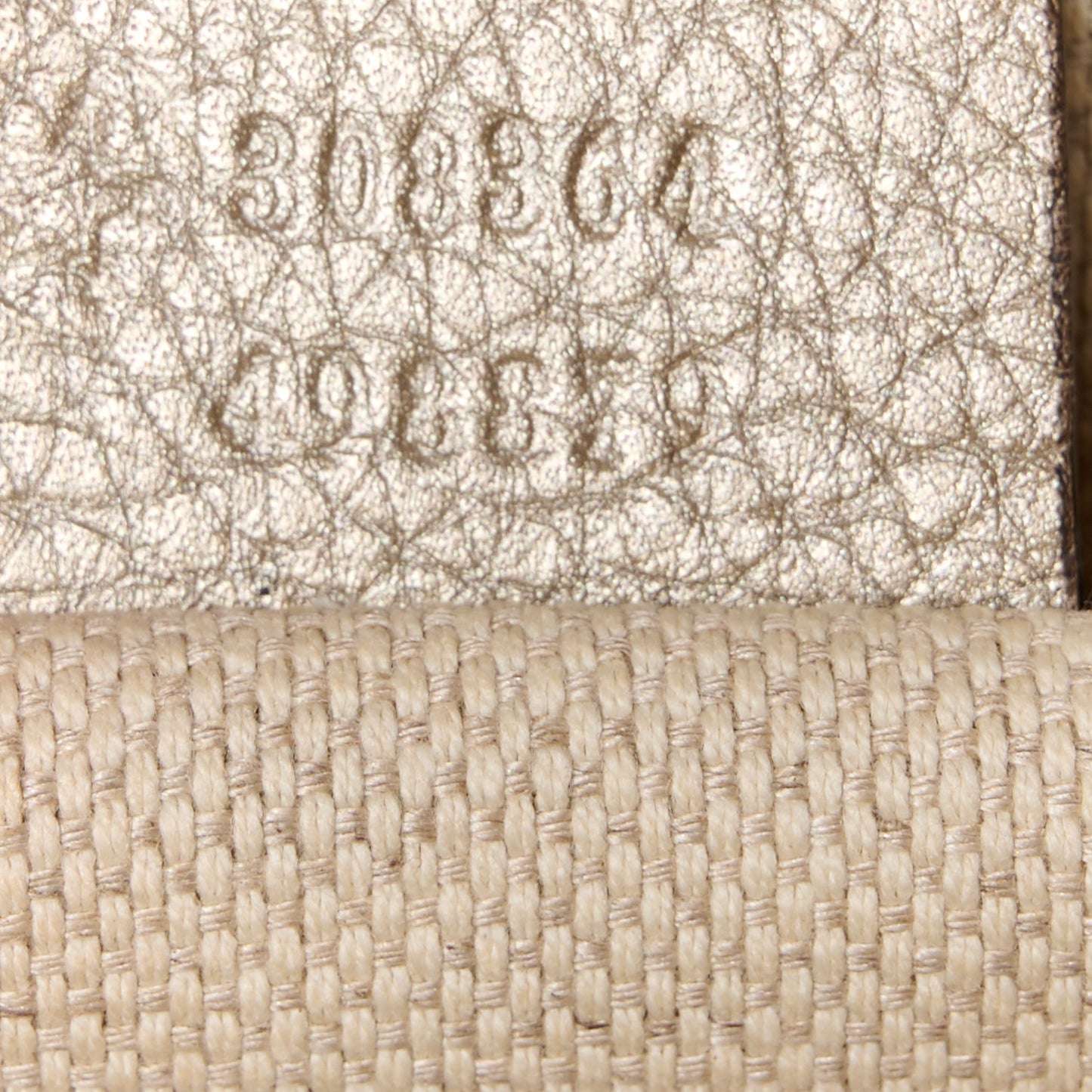 Metallic Pebbled Calfskin Small Soho Disco Bag Golden Beige