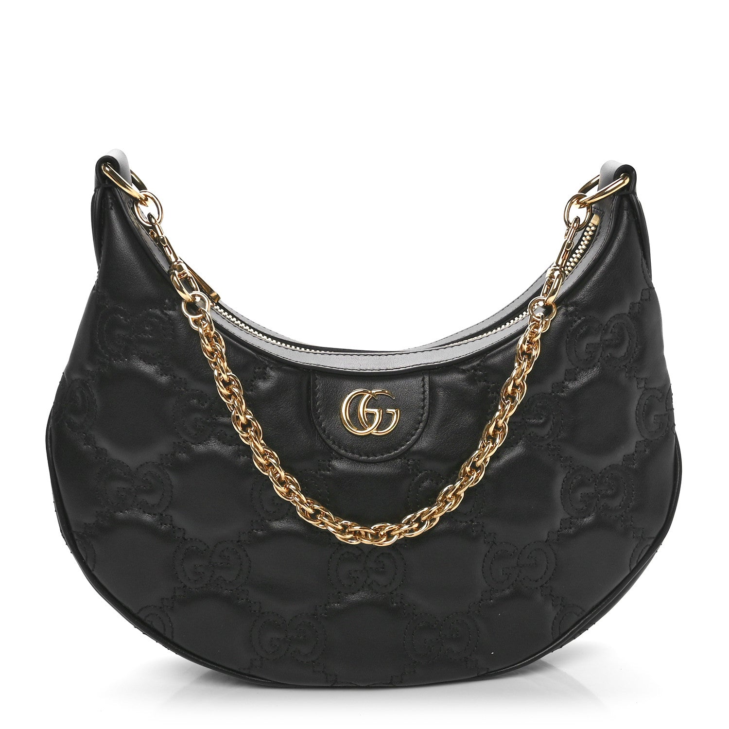 Gucci Calfskin GG Matelasse Small Hobo Shoulder Bag Black 1 of 11
