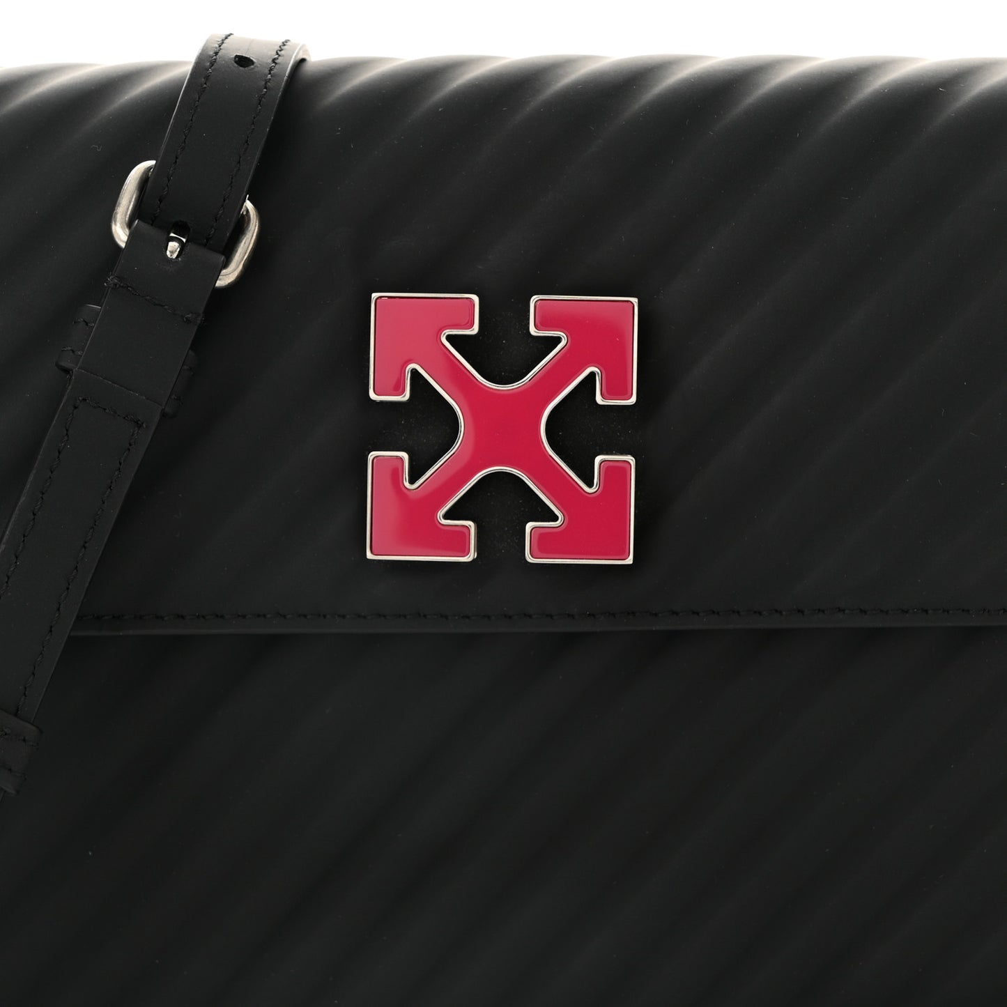 Calfskin Diagonal Quilted Jitney 2.0 Crossbody Bag Black