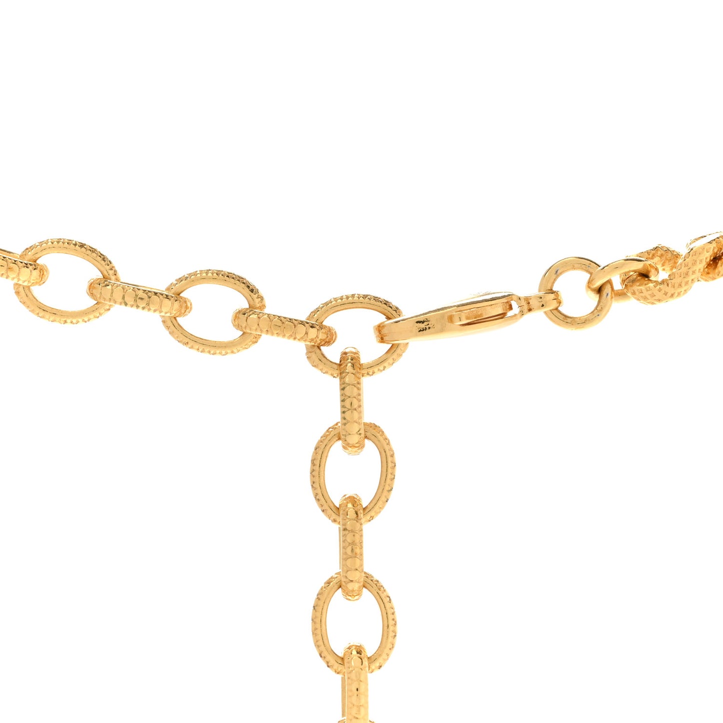 Crystal Chain Link CC Choker Necklace Gold