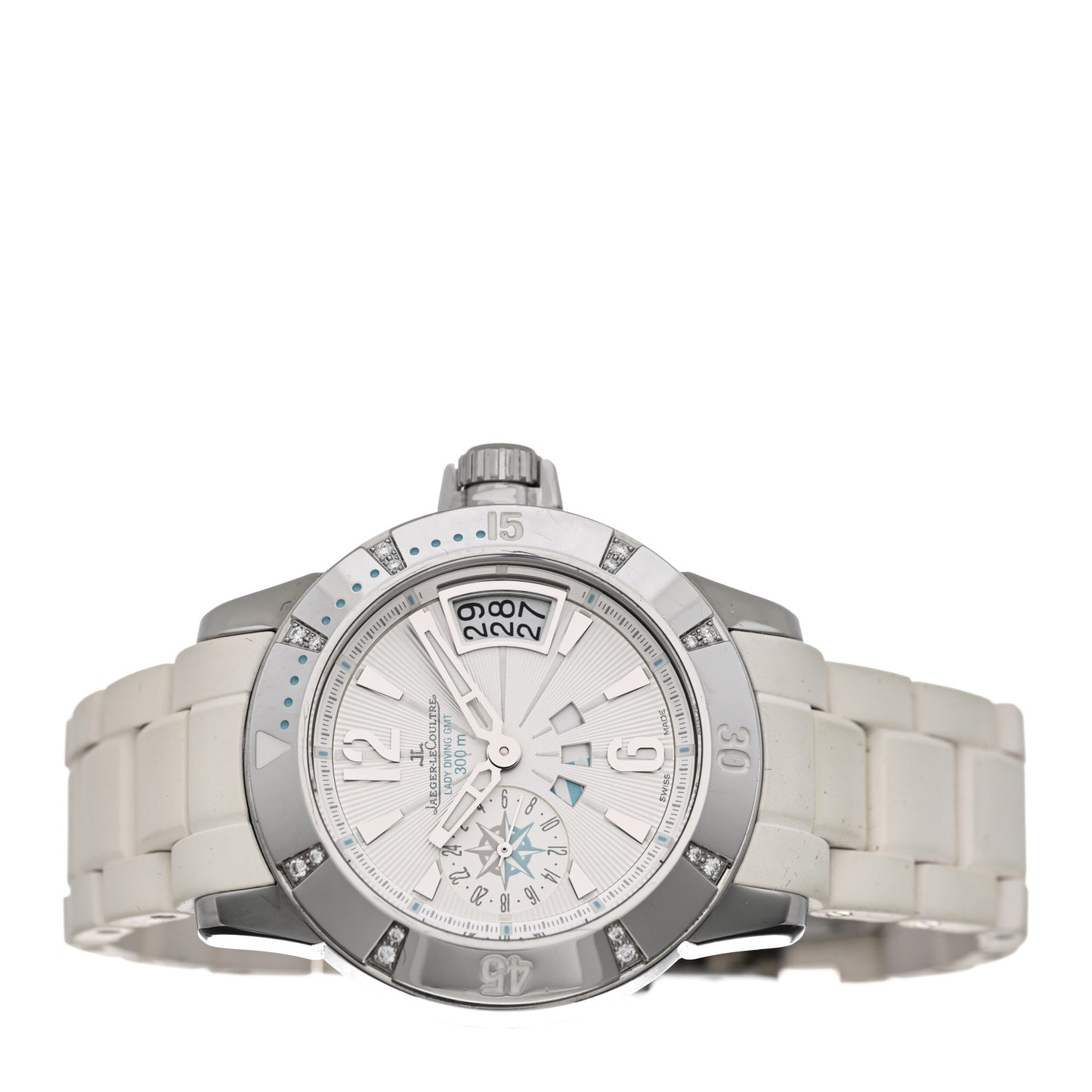 Stainless Steel Rubber Diamond 38mm Master Compressor GMT Automatic Watch White Q1898420