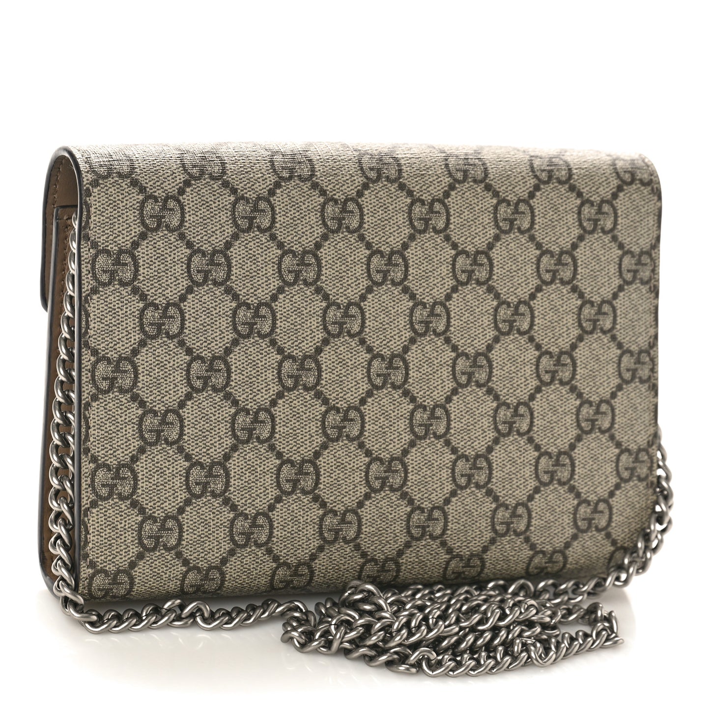 GG Supreme Monogram Mini Dionysus Chain Wallet Beige Black