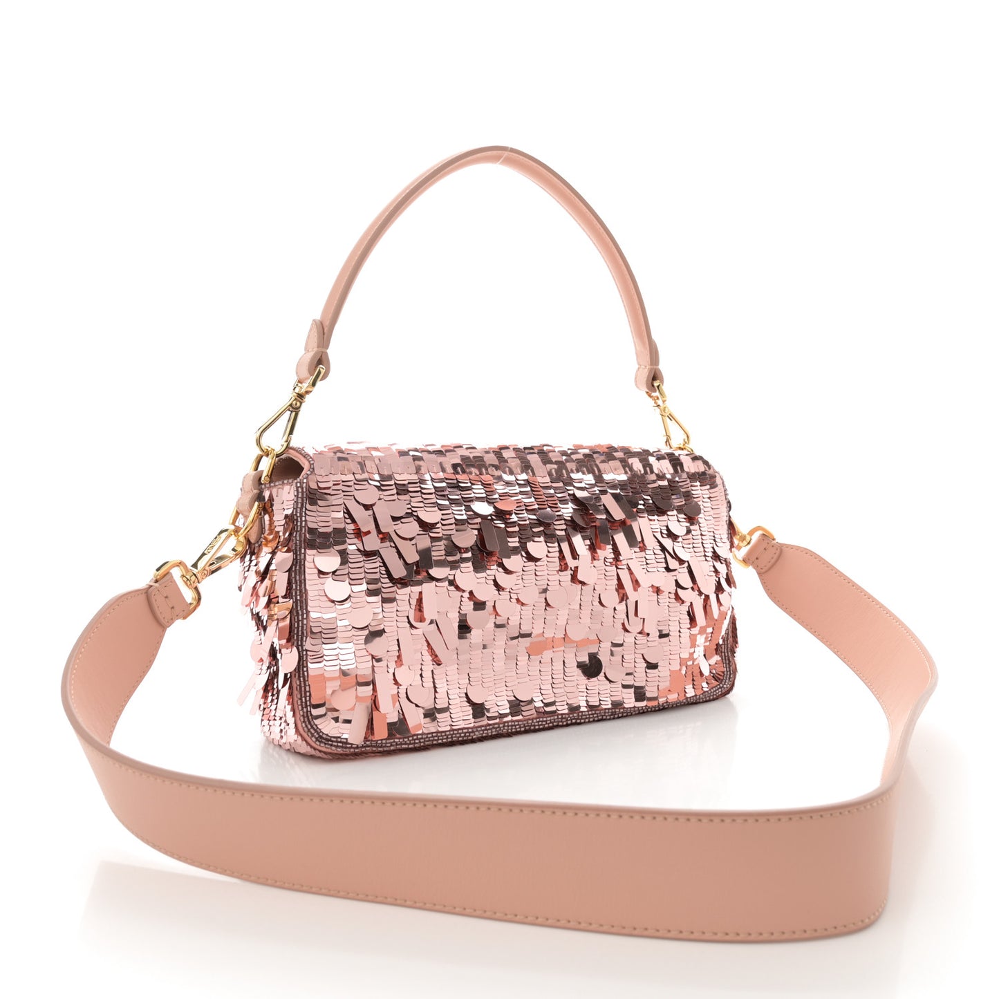 Sequin Paillettes Vitello Grace Sex and the City Baguette Baby Pink