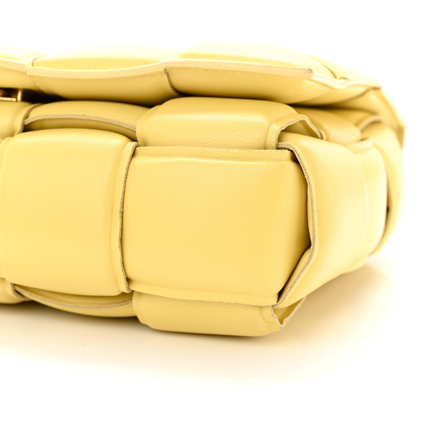 Lambskin Maxi Intreccio Padded Chain Cassette Crossbody Bag Corn