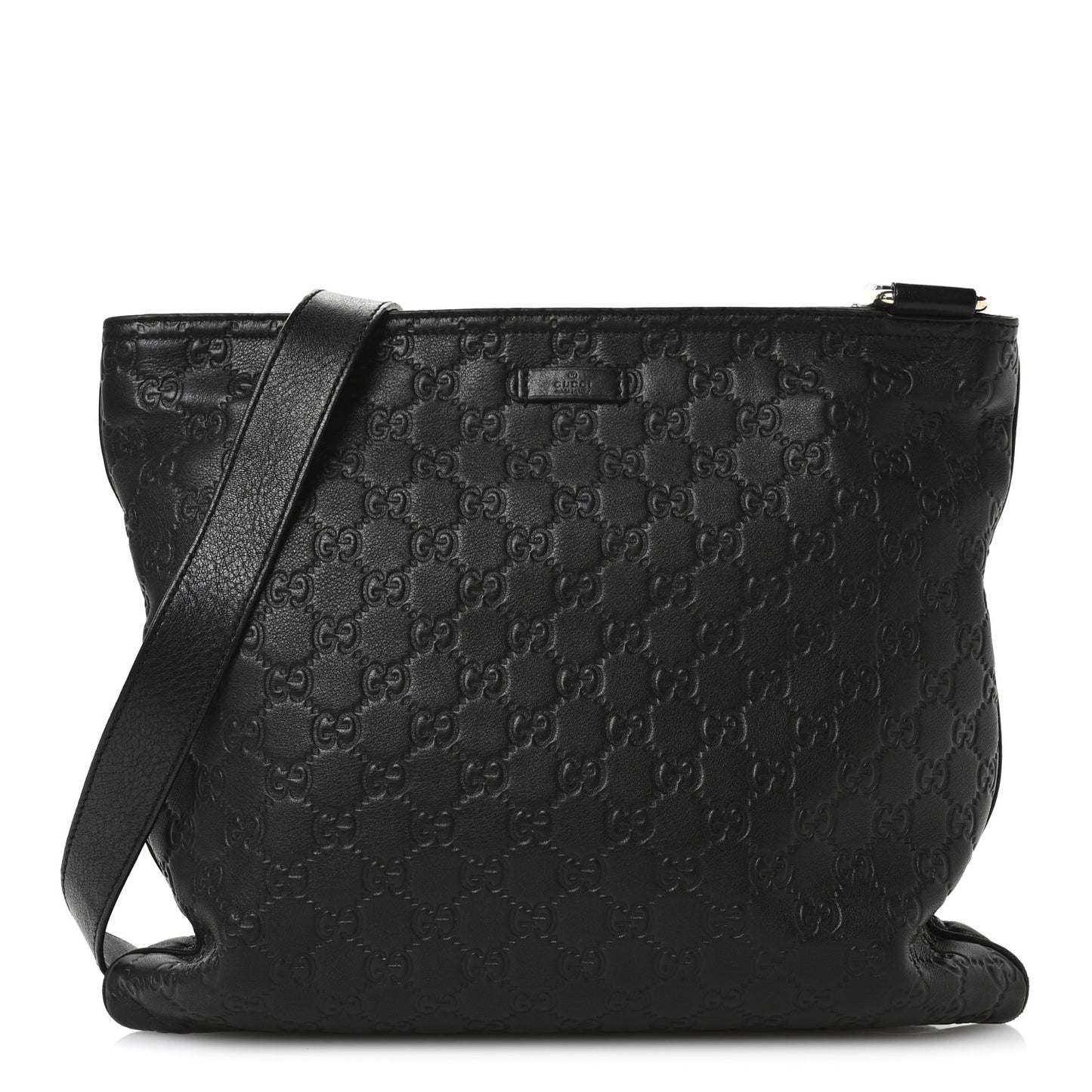Guccissima Medium Flat Messenger Bag Black