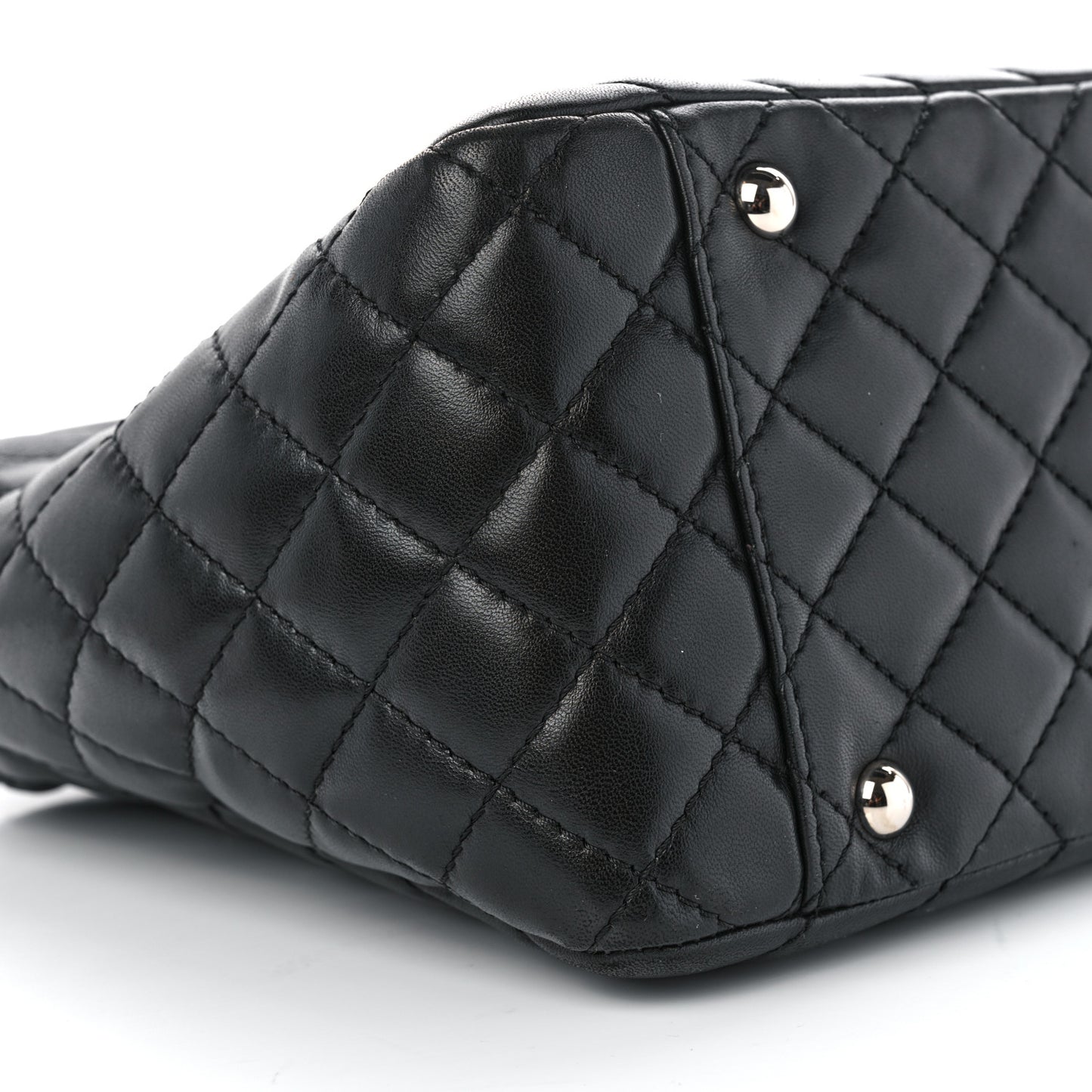 Lambskin Surpique Chevron Small Tote Black