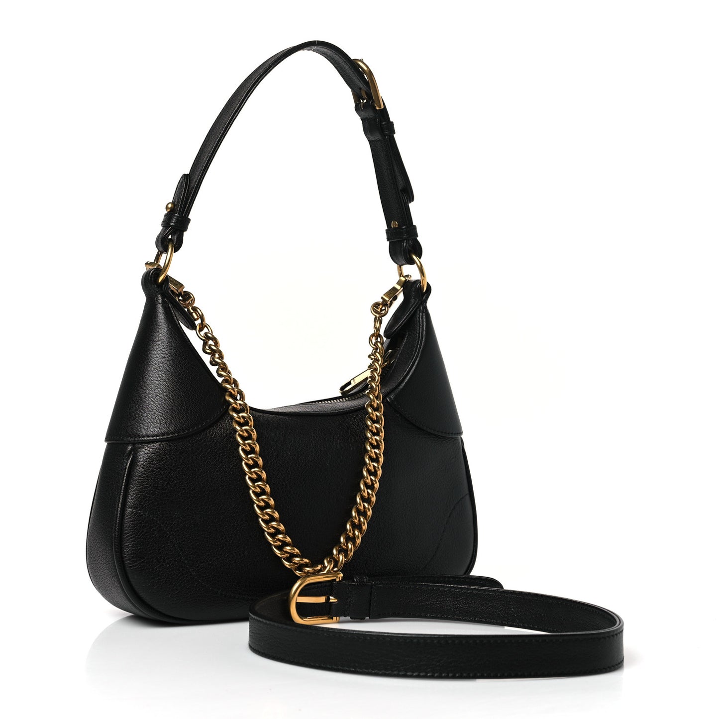 Goatskin Small Aphrodite Shoulder Bag Black