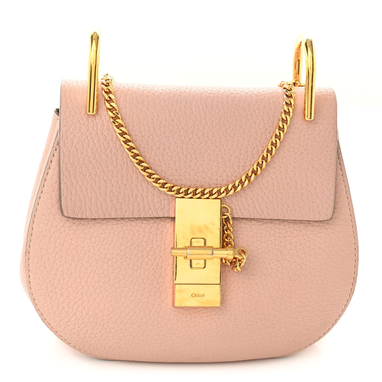 Grained Lambskin Mini Drew Shoulder Bag Misty Rose