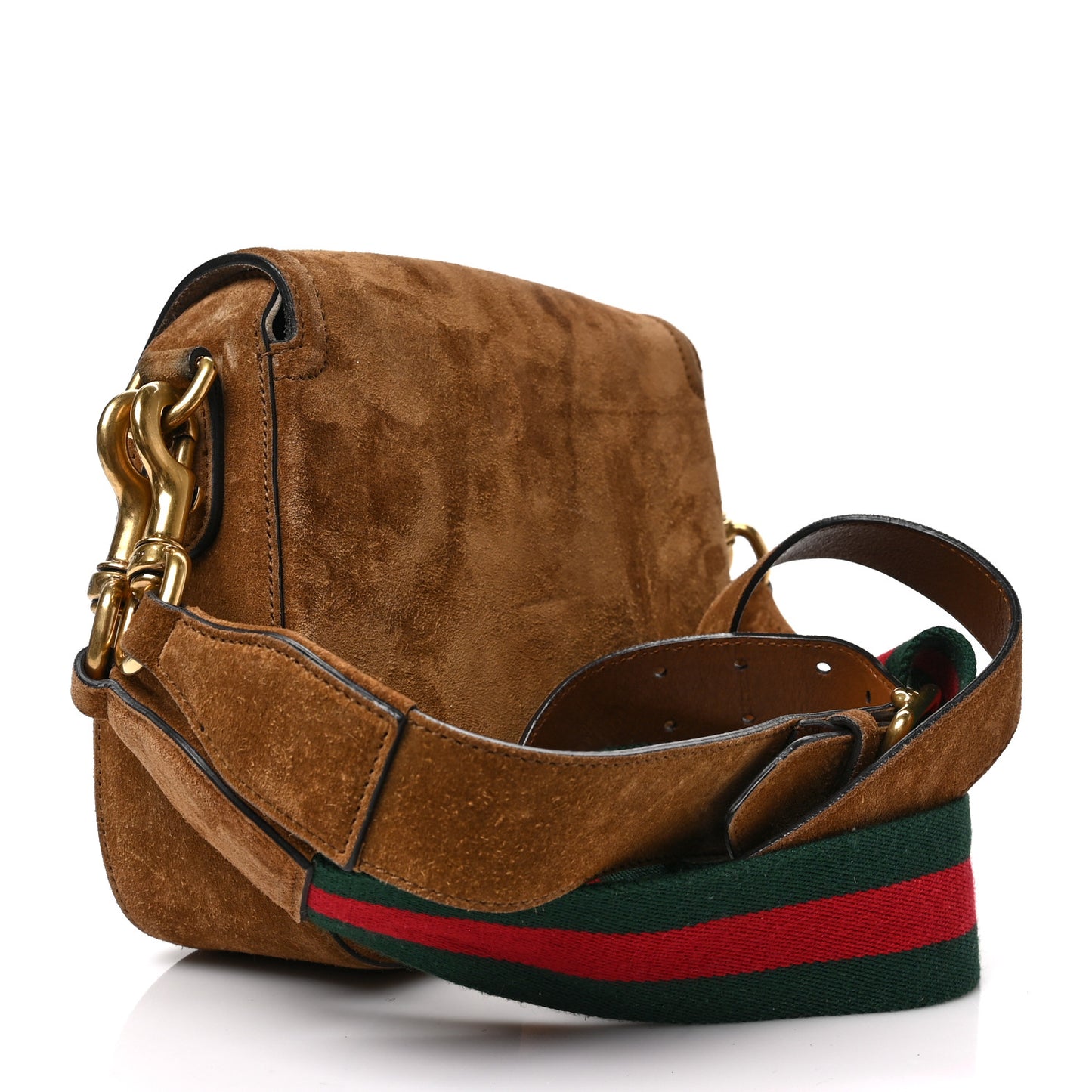 Suede Medium Lady Web Shoulder Bag New Marron
