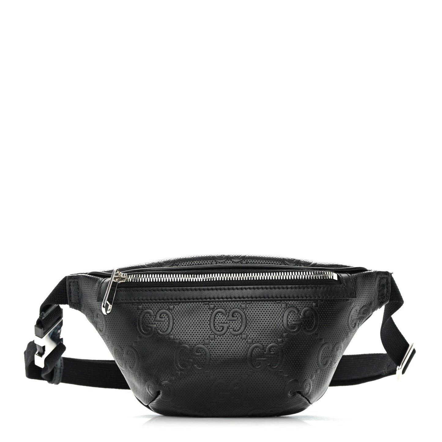 Calfskin GG Tennis Embossed Belt Bag Black